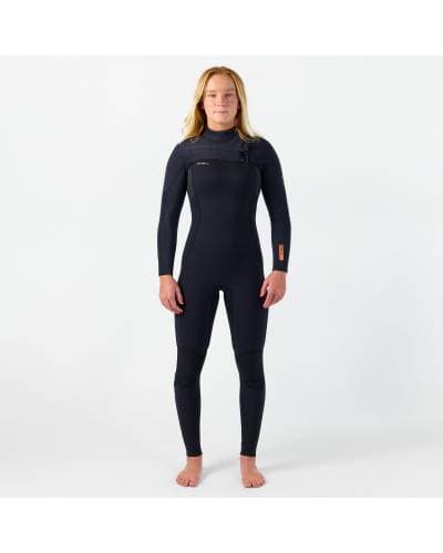 Womens HyperFreak 3/2+ Steamer Chest Zip Wetsuit - Black