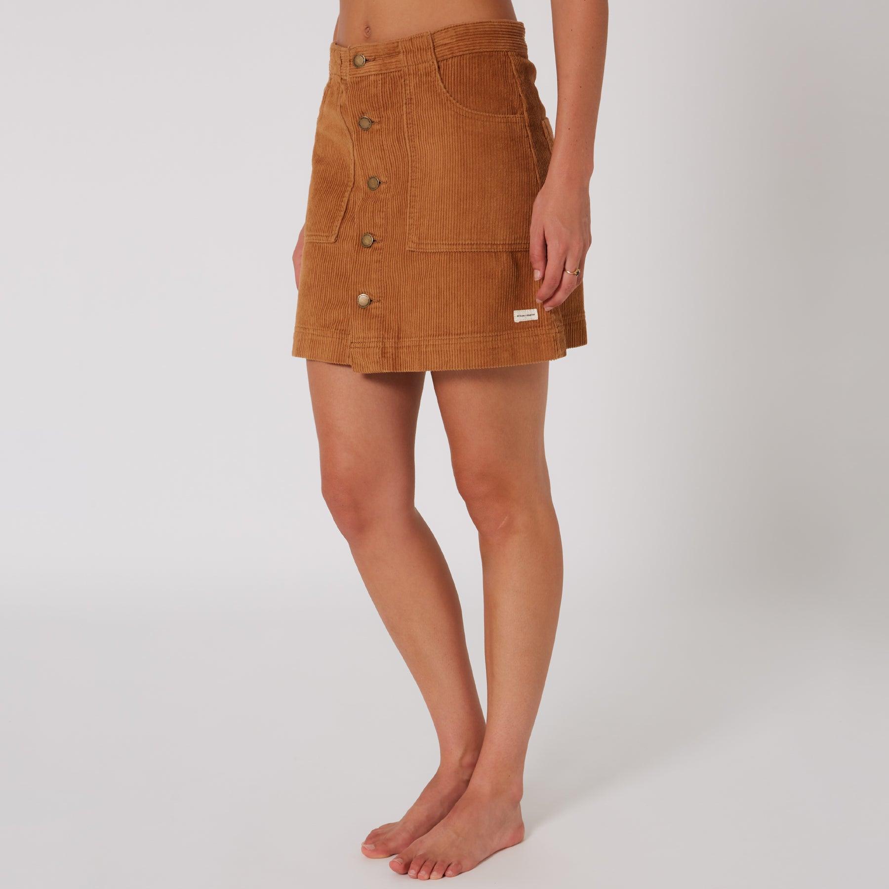 Day Tripper Cord Skirt - Caramel