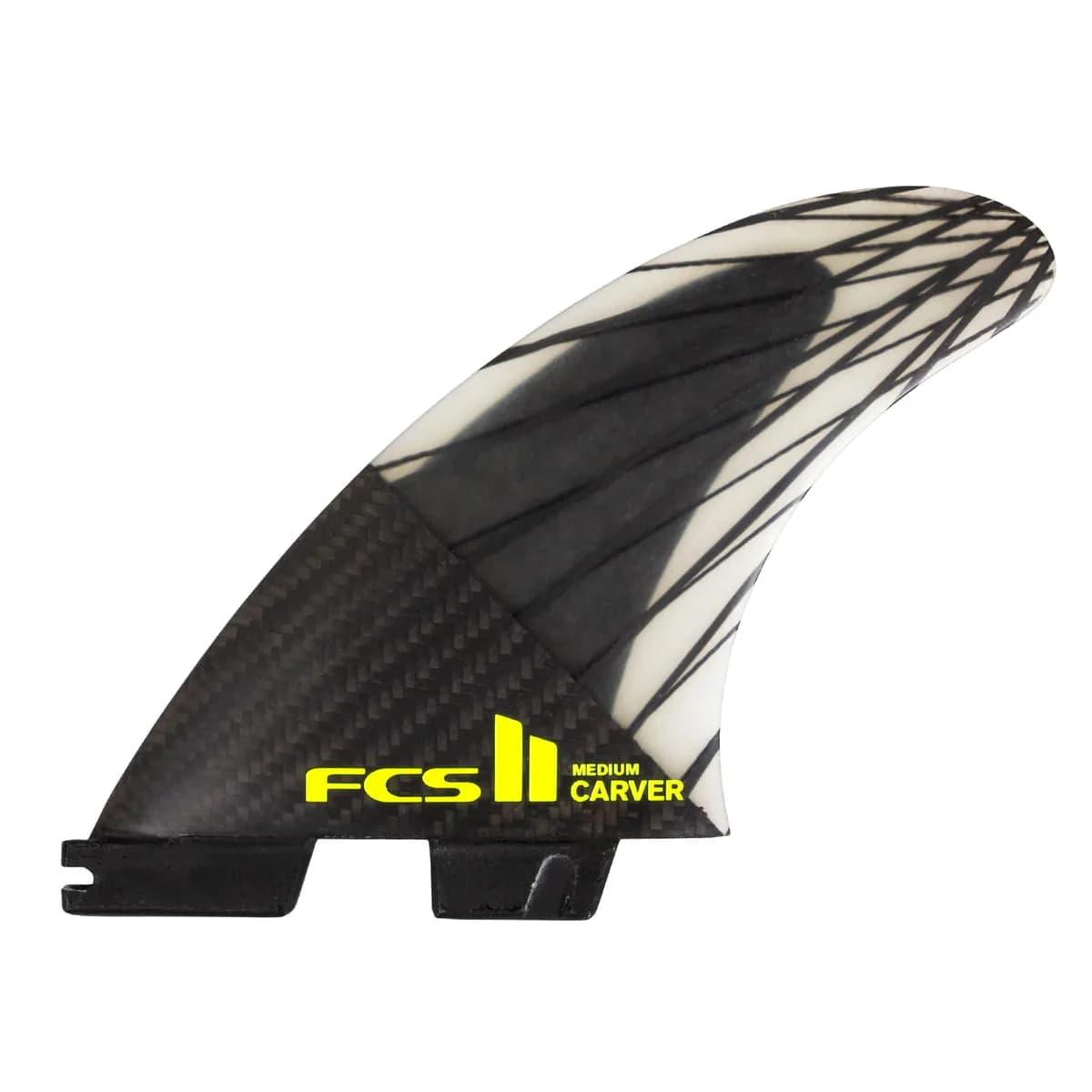 FCSII CARVER PC CARBON BLACK/ACID - Medium surfboard fin