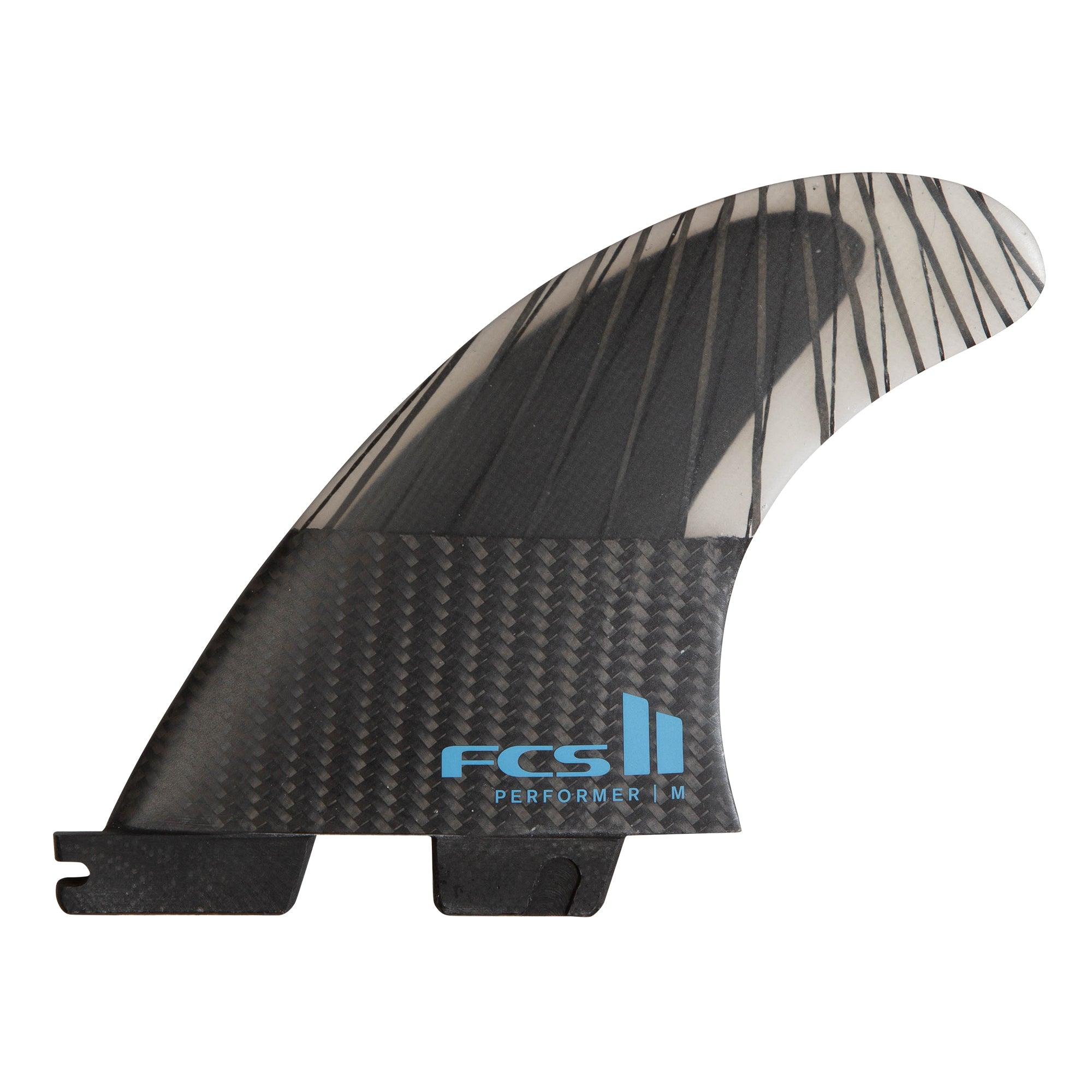 FCS II Performer PC Carbon Tri Fins - Tranquil Blue - L