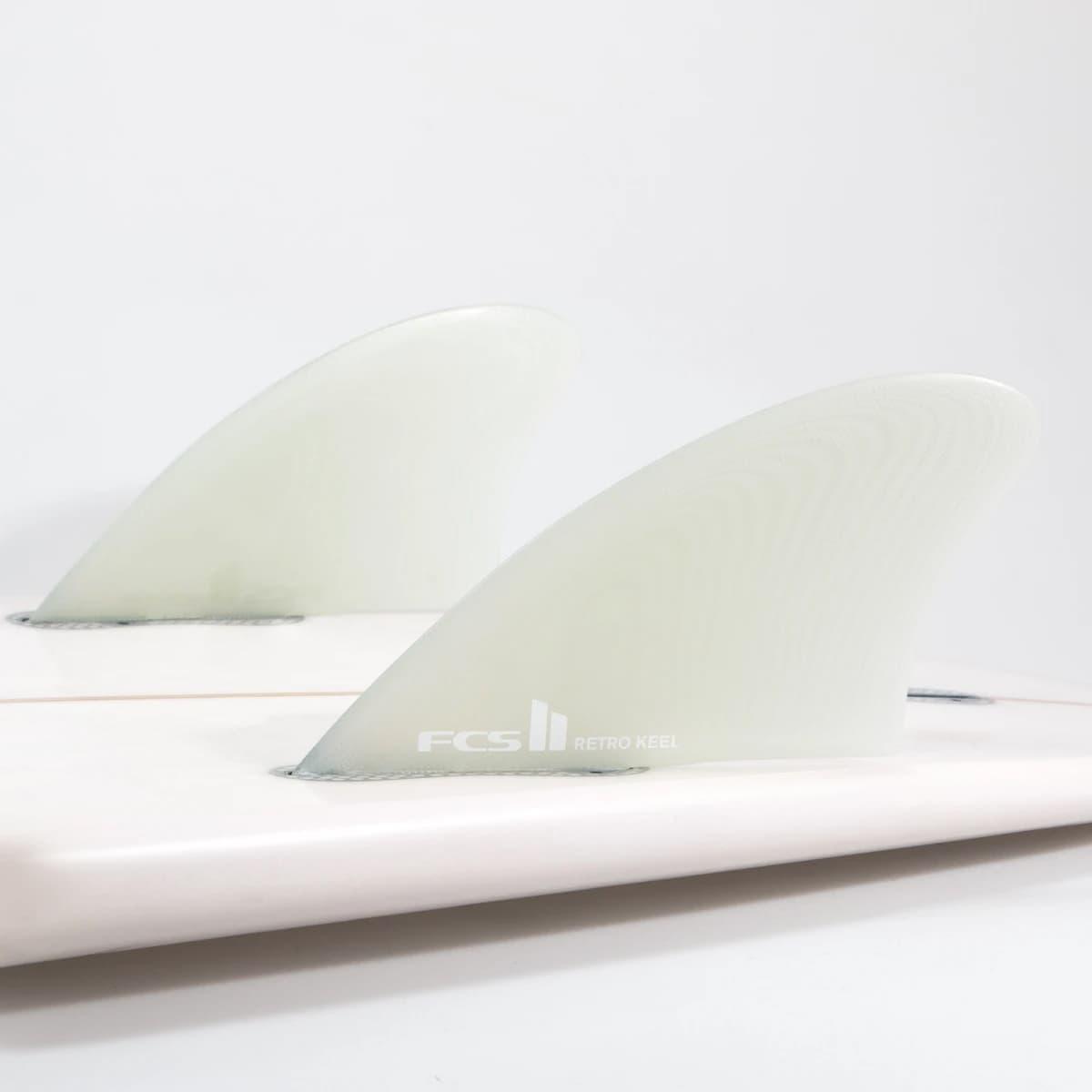 FCS II Retro Keel PG Twin Fins - Clear 1