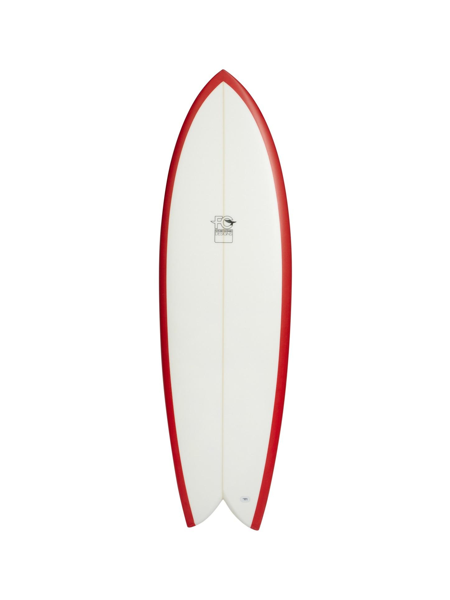 Fish - Clear Deck/Red Bottom (FCD Surfboards) - 5' 10" x 20.68 x 2 1/2" x 36L - Futures 4