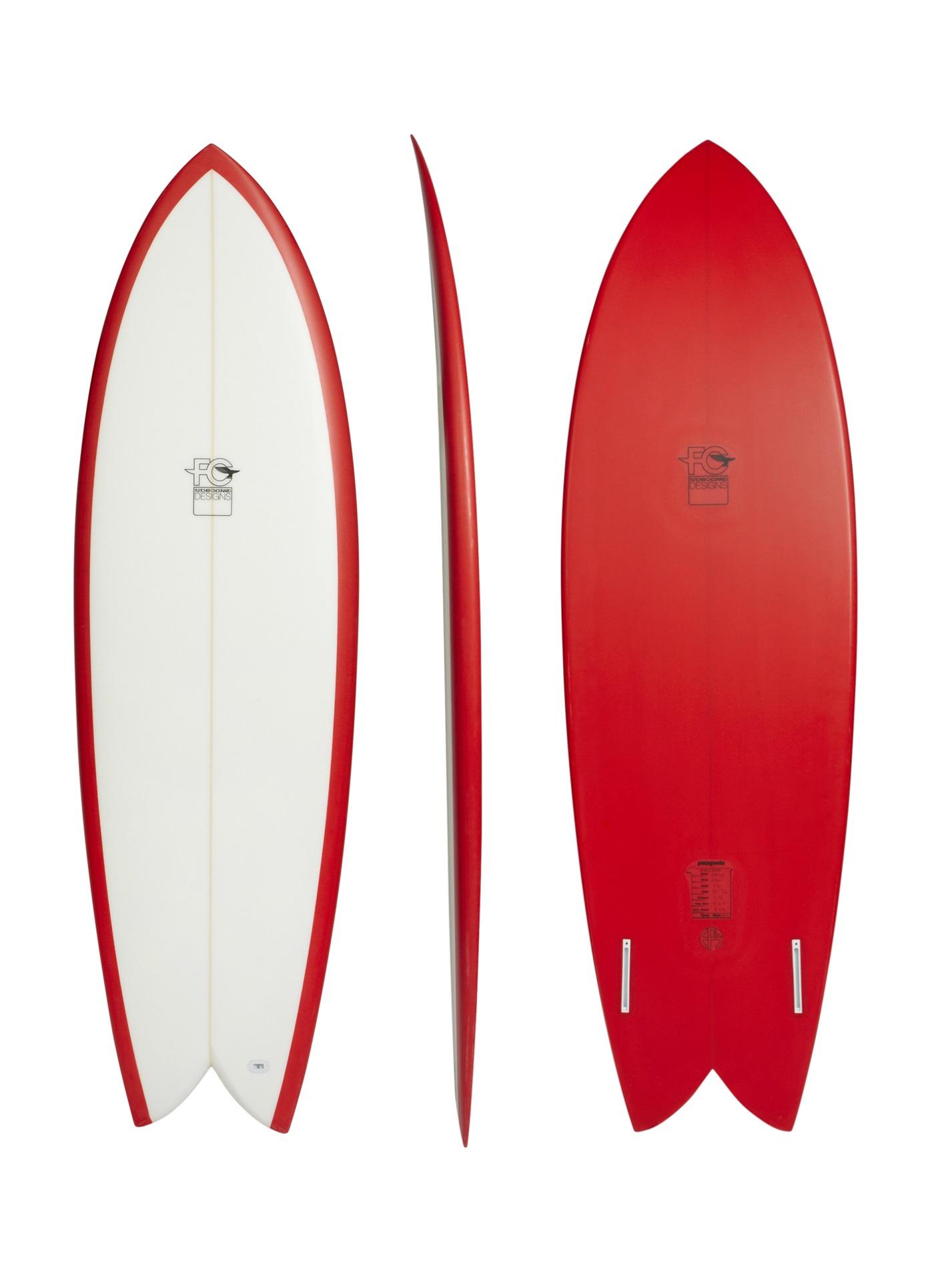 Fish - Clear Deck/Red Bottom (FCD Surfboards) - 5' 10" x 20.68 x 2 1/2" x 36L - Futures 3
