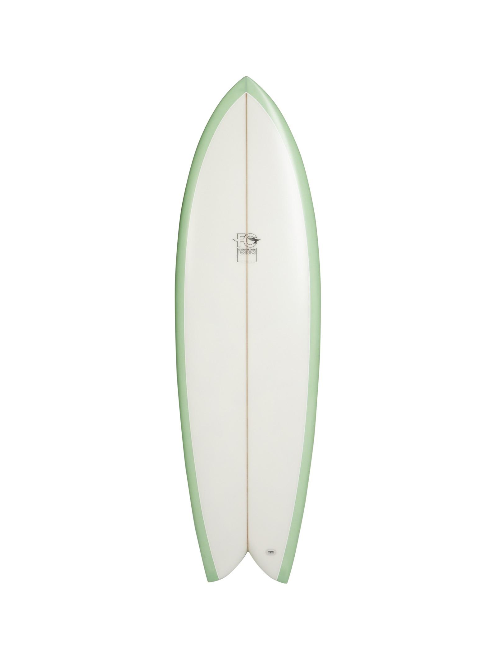 Fish - Clear Deck/Light Green Bottom (FCD Surfboards) - 6' 0" x 21.18 x 2.55 x 38.9L - FCS Original 2