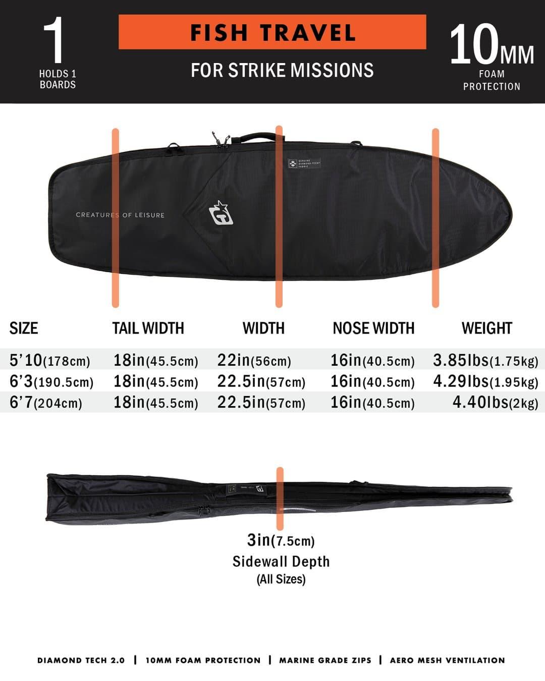 FISH TRAVEL DT2.0 - BLACK size