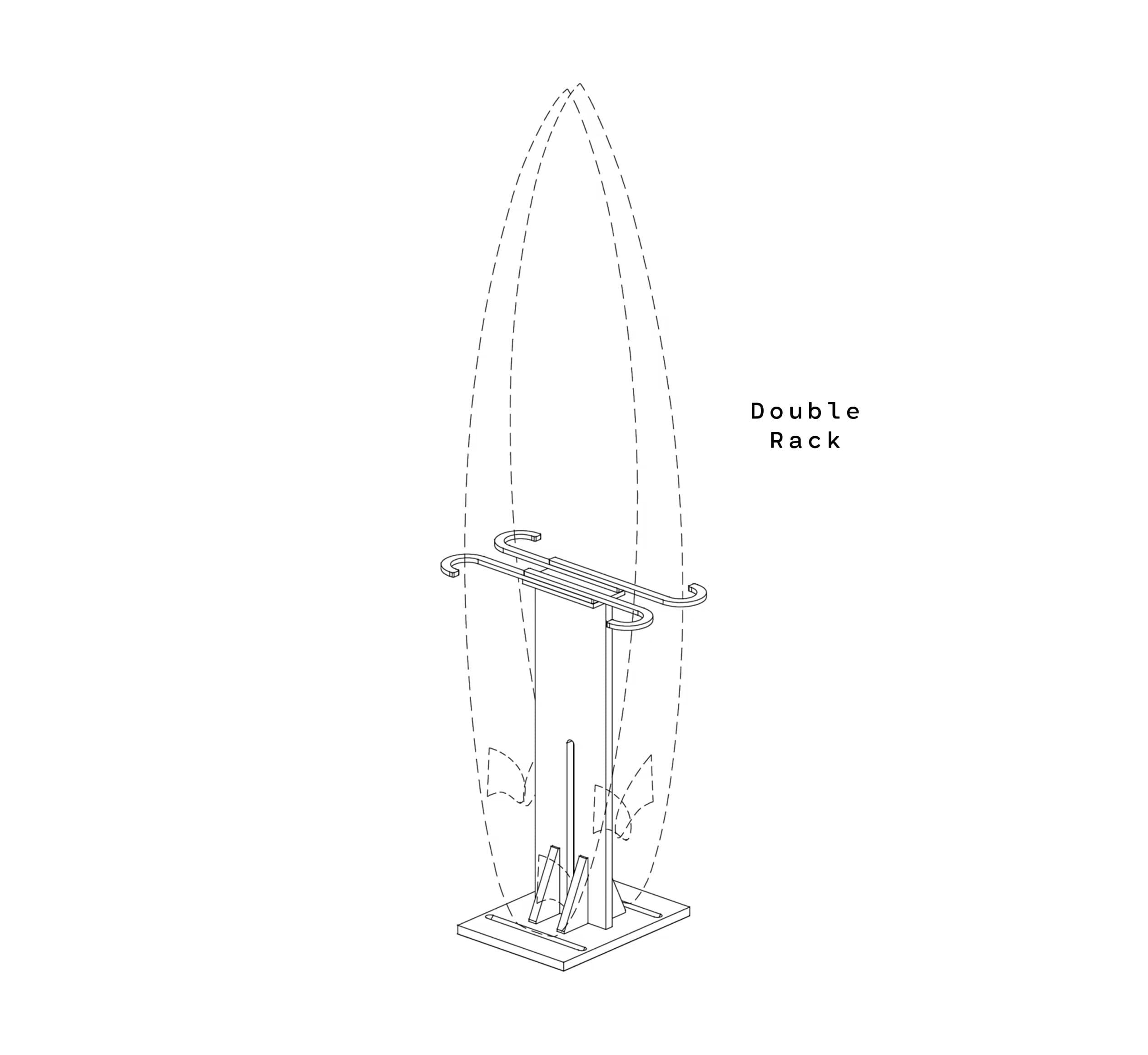 Ghost Racks Free Standing Surfboard Display Stand - double surfboard