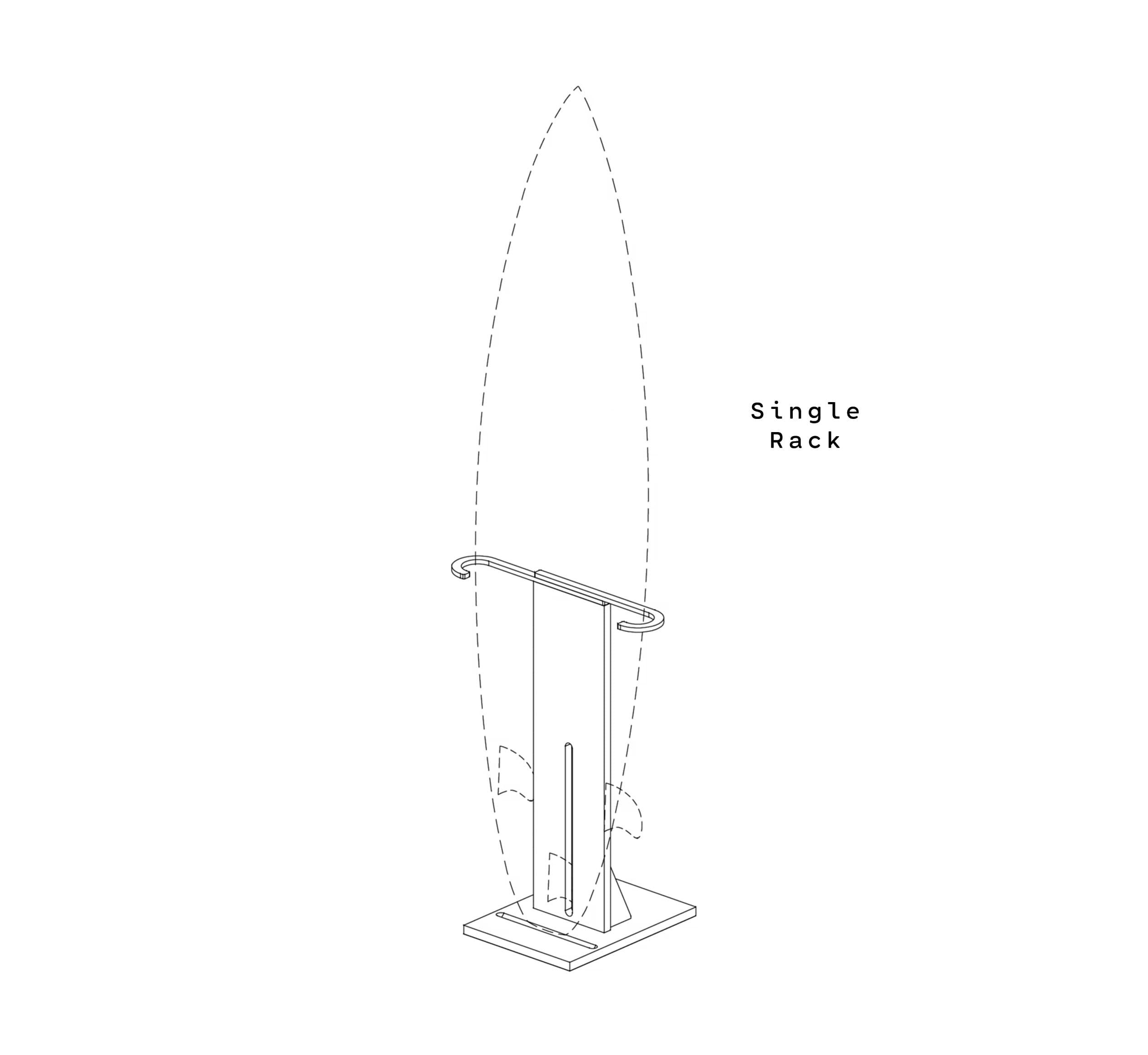Ghost Racks Free Standing Surfboard Display Stand - single surfboard