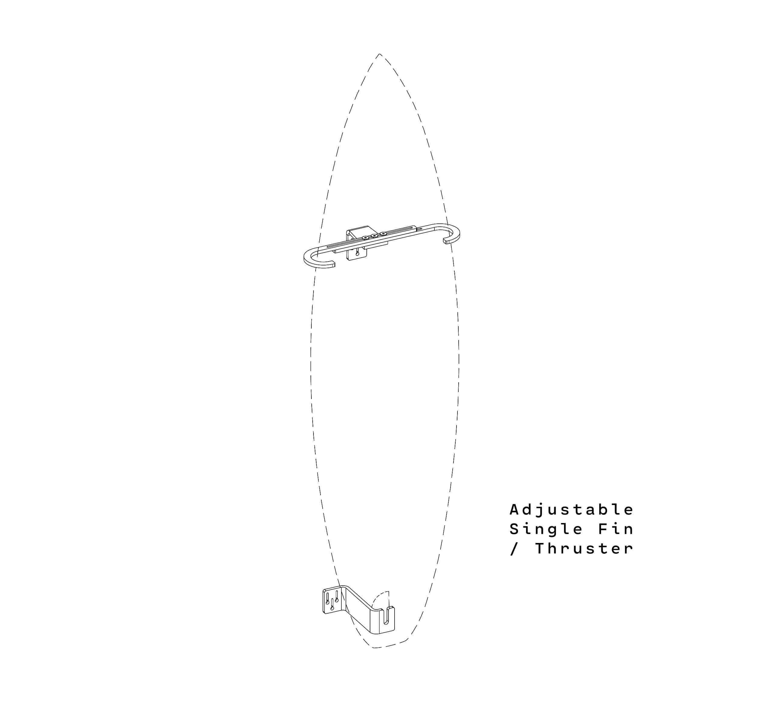 Ghost Racks Vertical Surfboard Adjustable Wall Display Rack Single Fin or Thruster  drawing