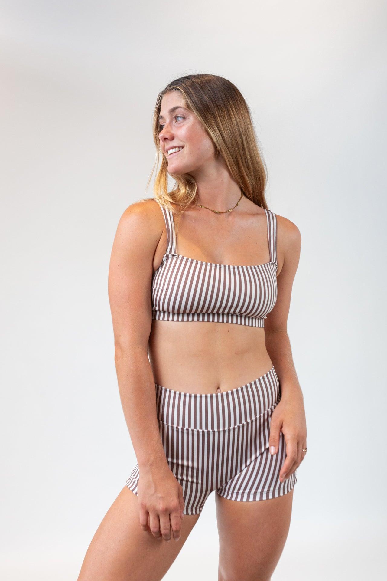 Gidget Top Cinnamon in Recycled Nylon Front