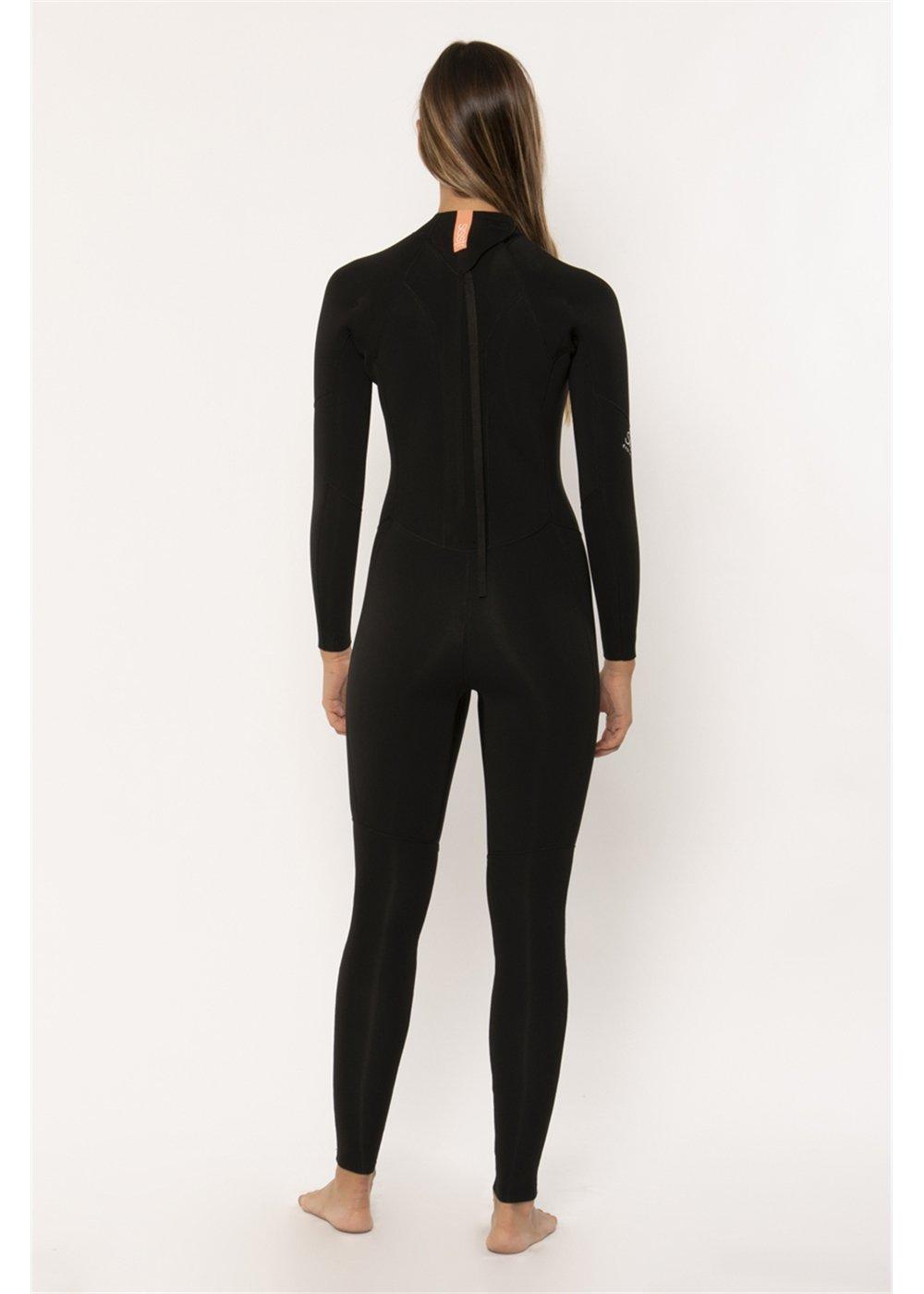 Sisstrevolution 7 Seas 4/3 Back Zip Full Steamer Wetsuit - Black back