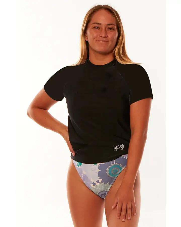 Sunshine Ray Ss Rashguard - Solid Black