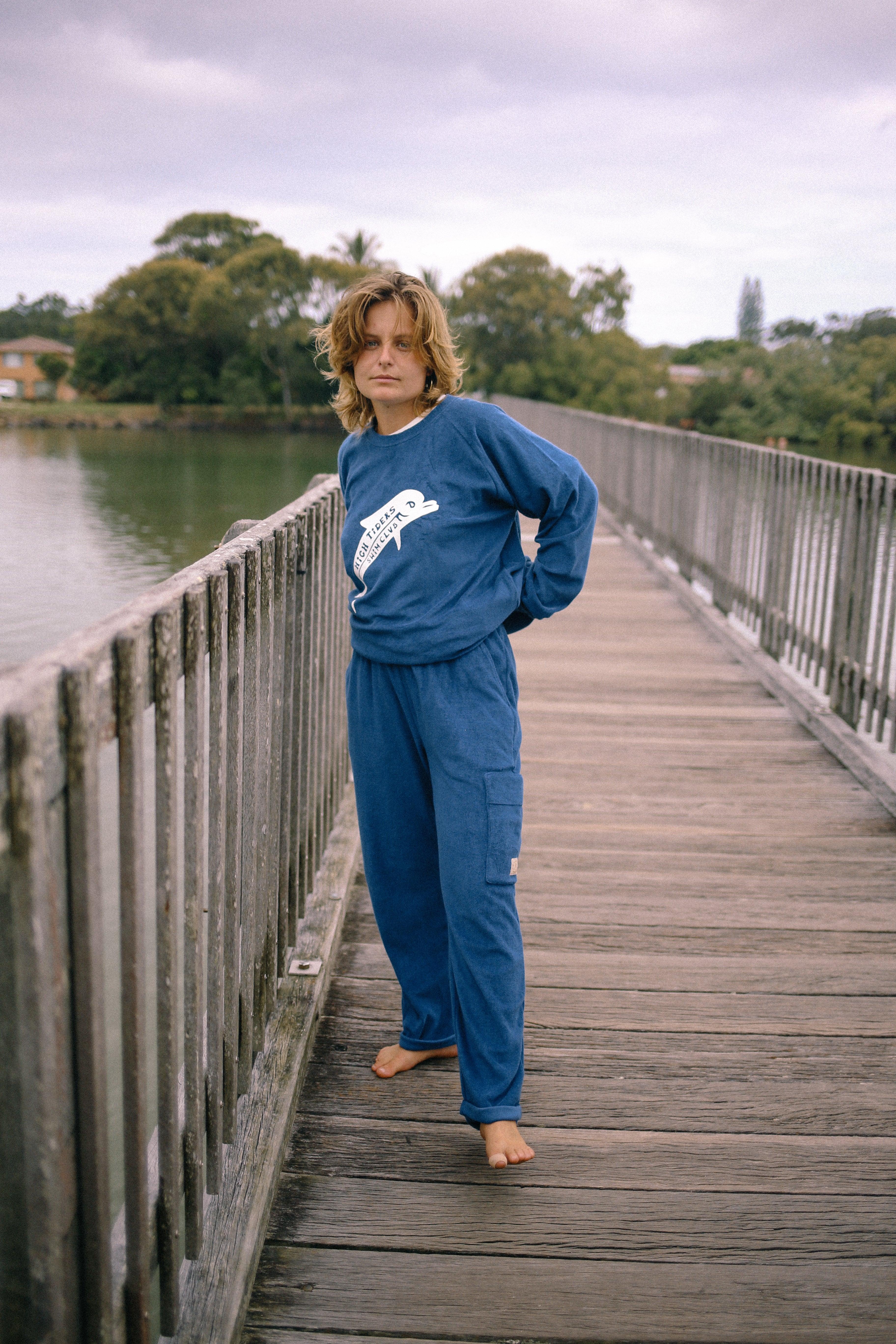 Sweater on bridge posing