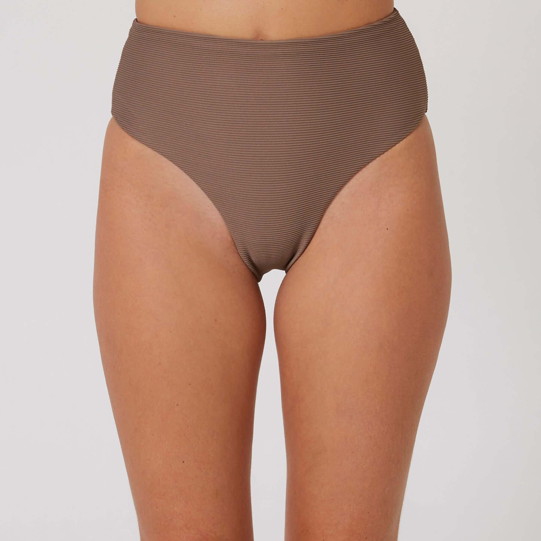 Hyams-Rib Retro Hi Pant - Mocha
