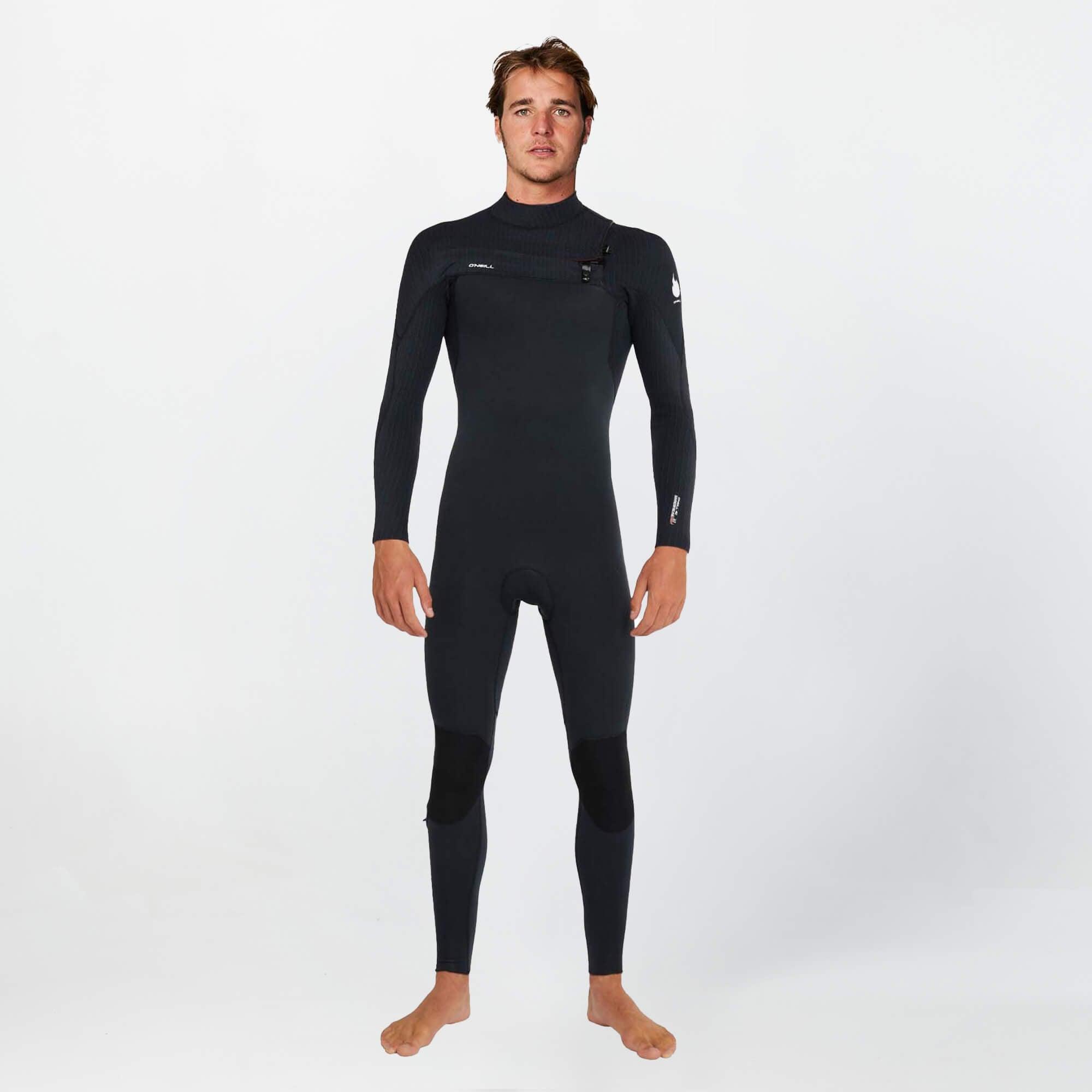 HyperFire 3/2mm Steamer Chest Zip Wetsuit - Black