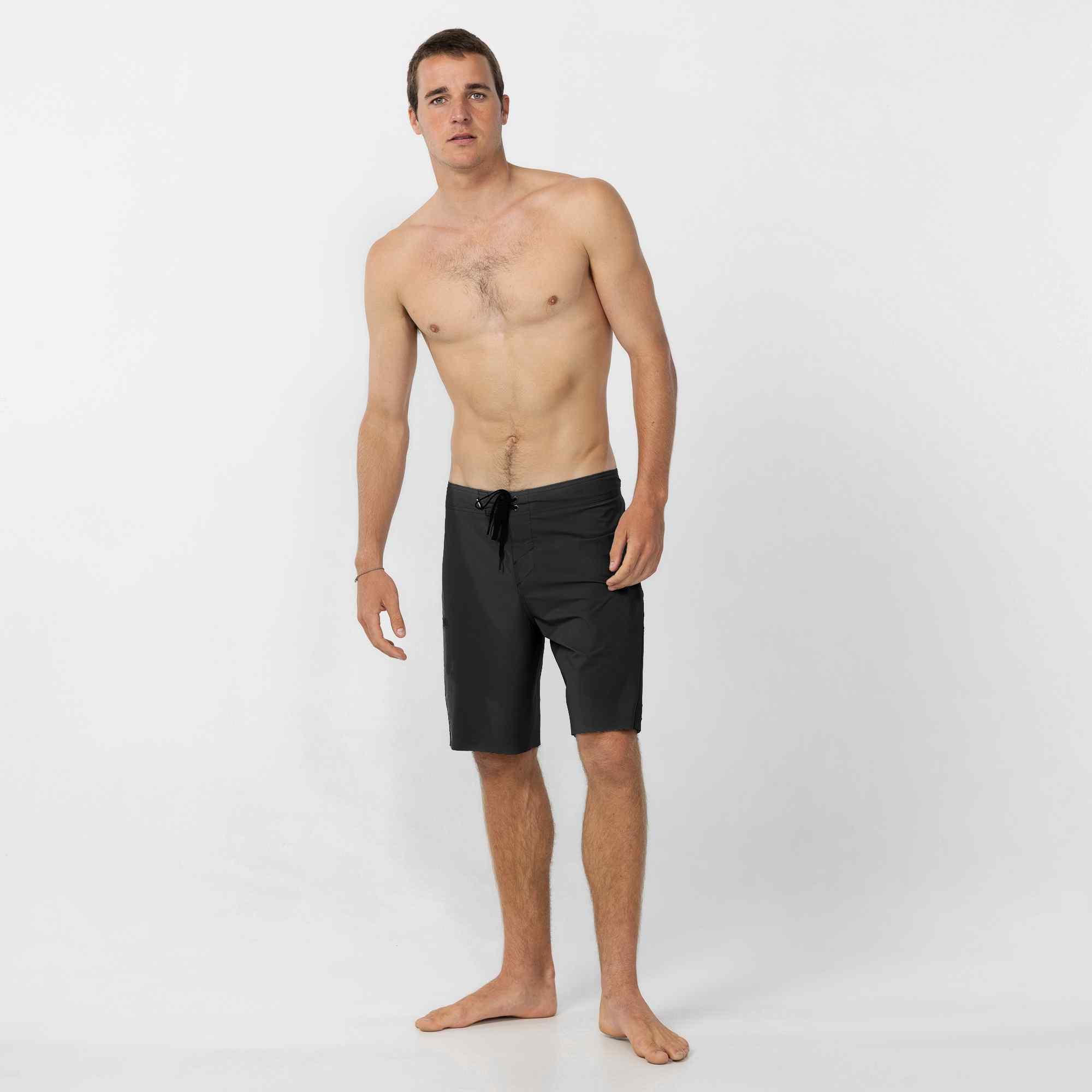 Model in Black Boardshorts