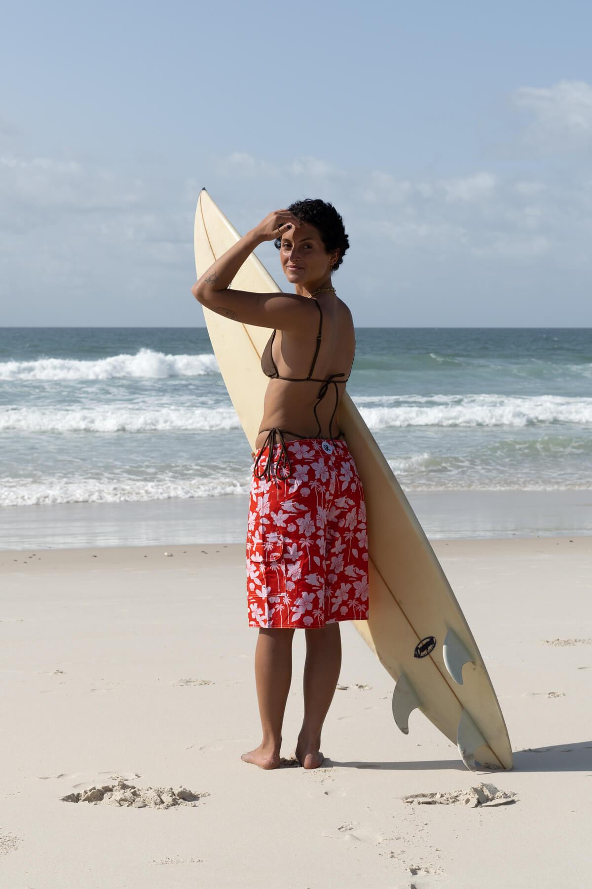 Beach lifestyle with surfboard