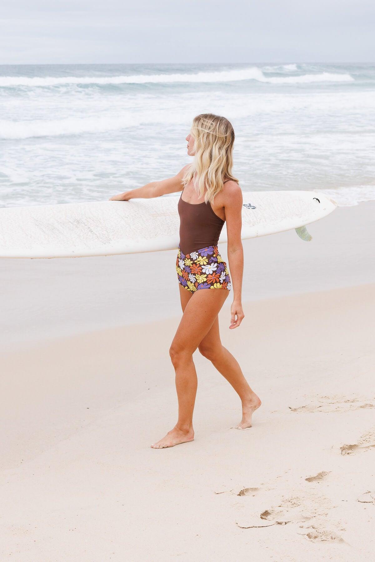 Close-up front view of surf suit