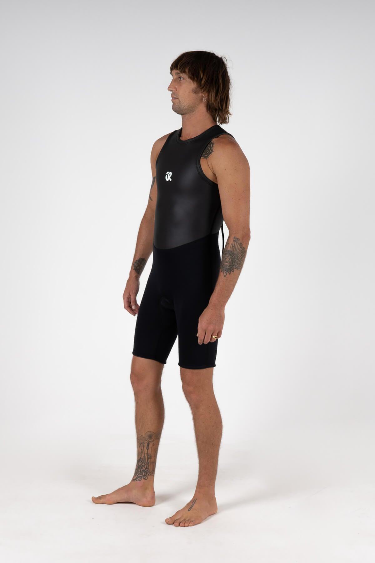 Inner Relm, short John, tube suit, mens, wetsuit, surfing, limestone, smoothskin, smoothie, slick skin, seal,