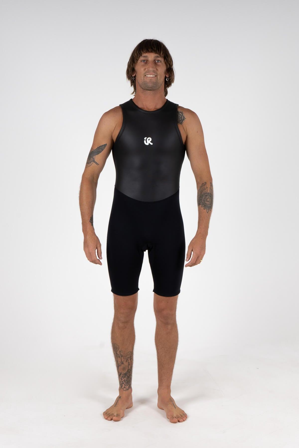 Inner Relm, short John, tube suit, mens, wetsuit, surfing, limestone, smoothskin, smoothie, slick skin, seal,