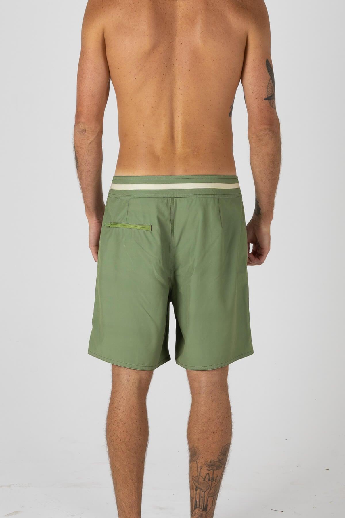 Back view of green trunks