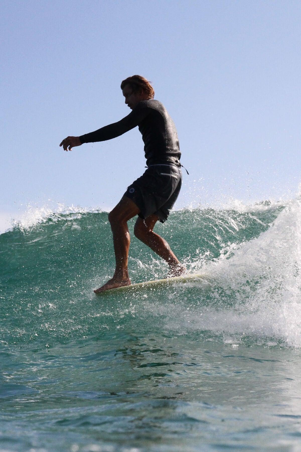 Surfing with trunks