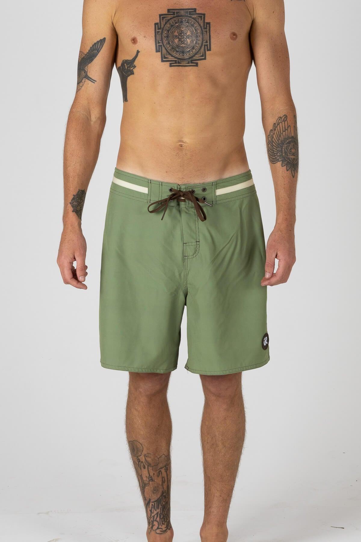 Front view of green trunks