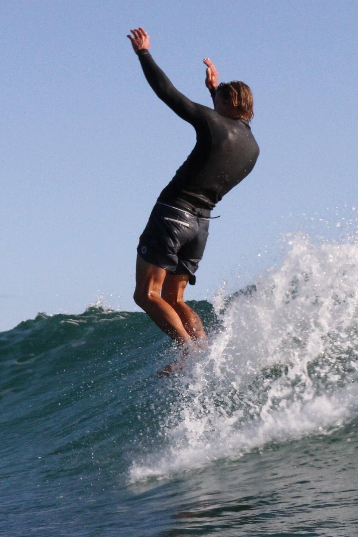 Trunks in action surfing