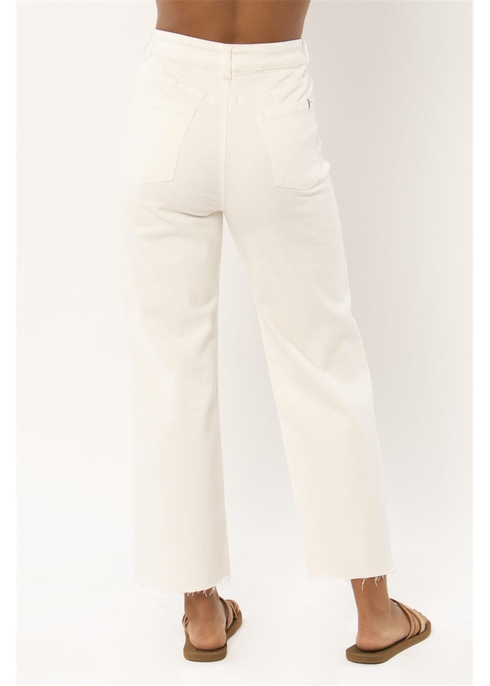 Kellyn Denim Woven Pant - Vintage White
