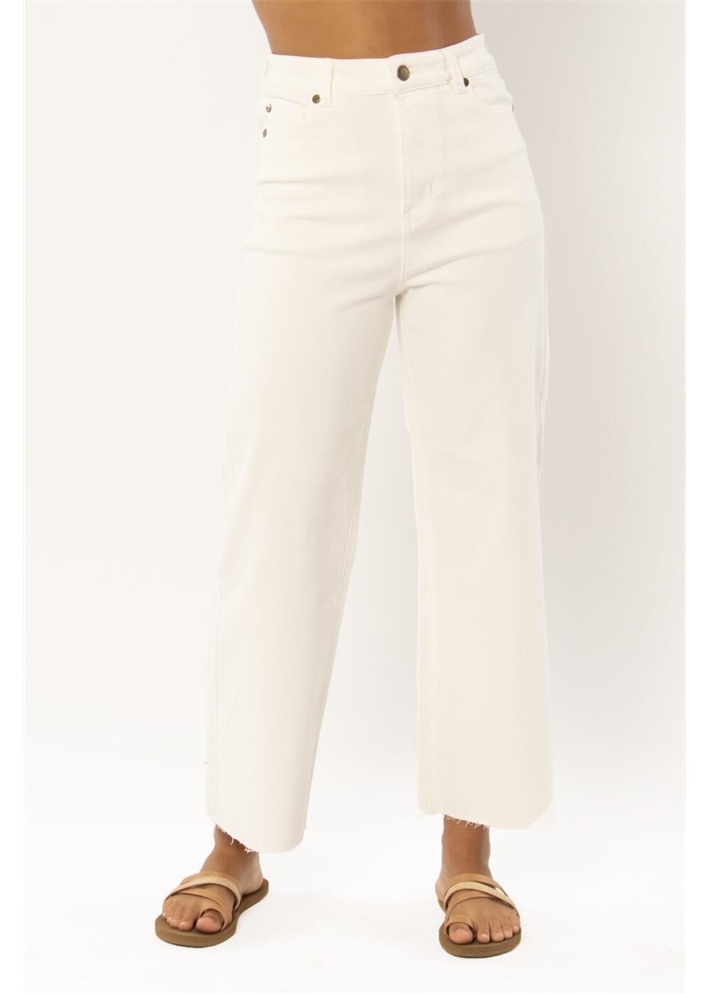 Kellyn Denim Woven Pant - Vintage White