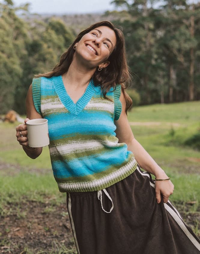 Knit Vest Ocean