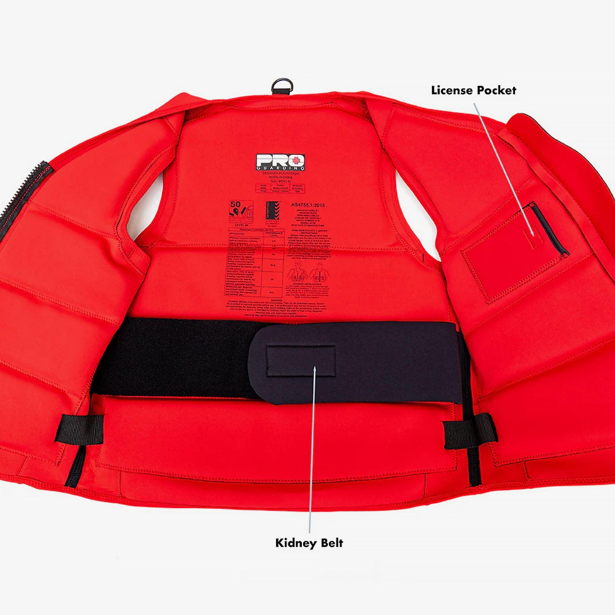 Jet Ski Life Vest - Black and Red