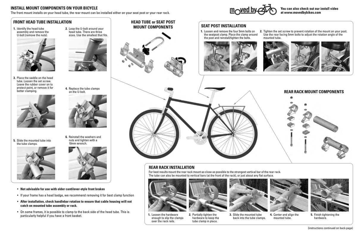 Moved by Bikes (MBB) Longboard Bike Rack Instructions page 2