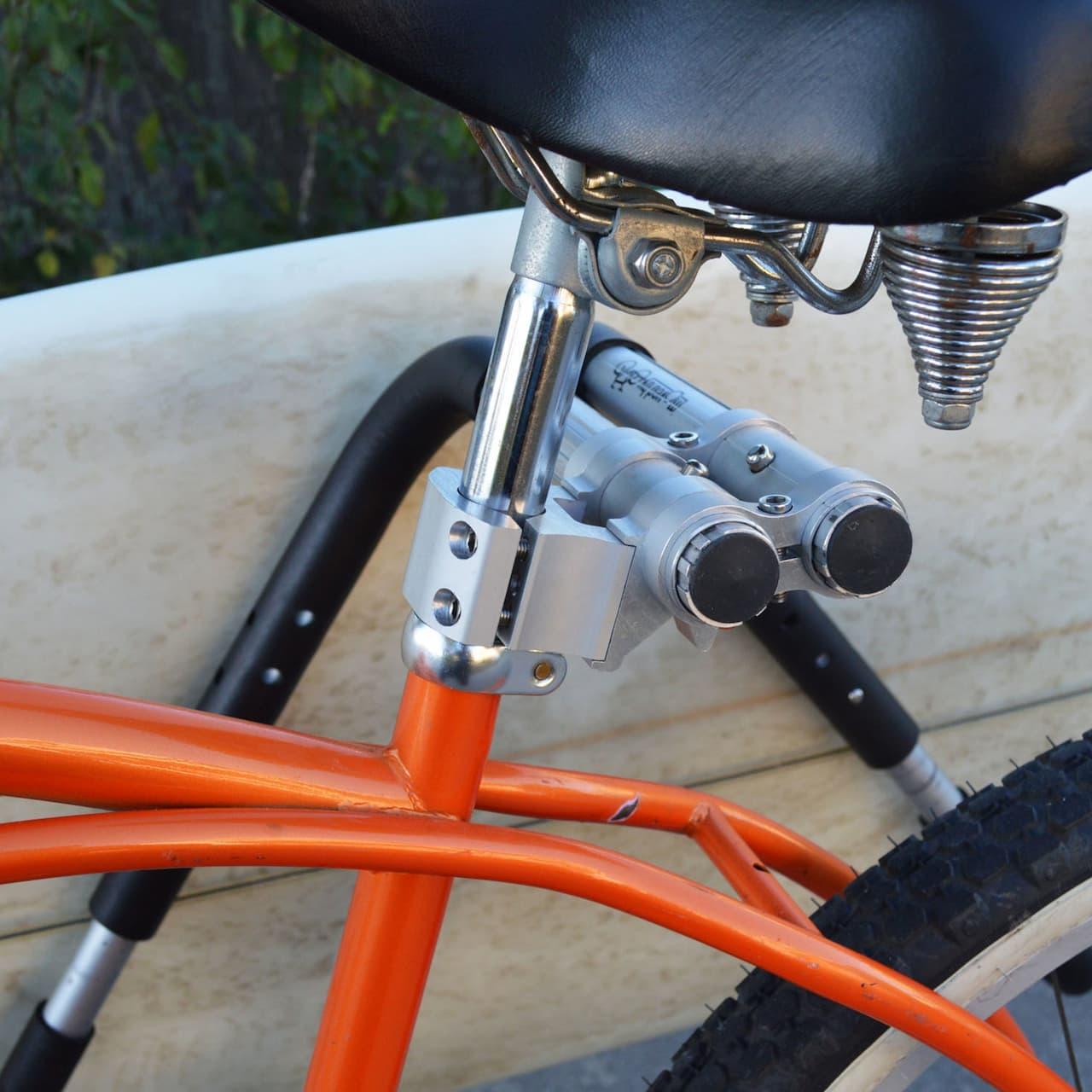 Moved by Bikes mbb shortboard surfboard bike rack seatpost close up 2