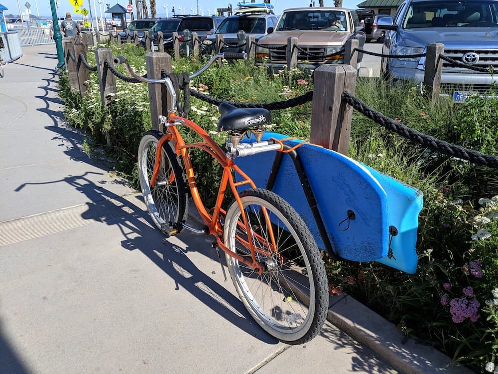 Moved by Bikes mbb shortboard surfboard bike rack holding 2 bodyboards