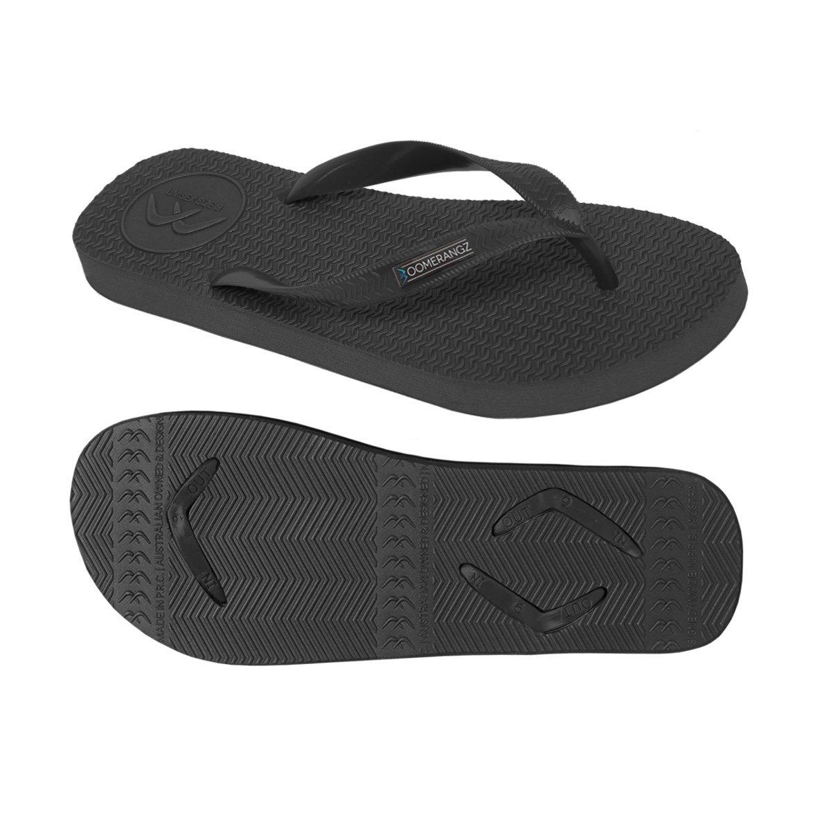 Boomerangz Men's Black Thongs front bottom