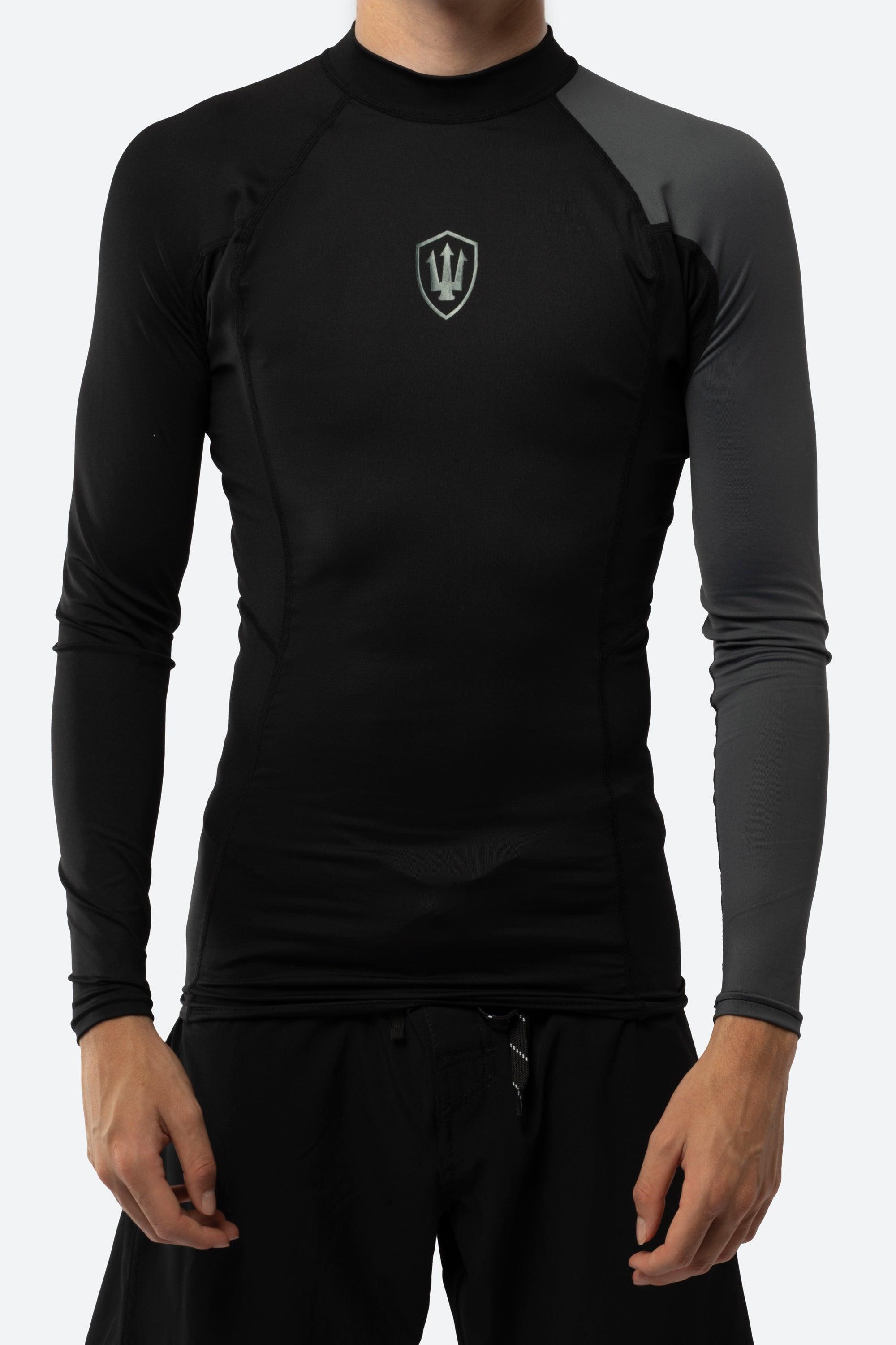 Mens L/S Performance X Rash Shirt - Black Grey