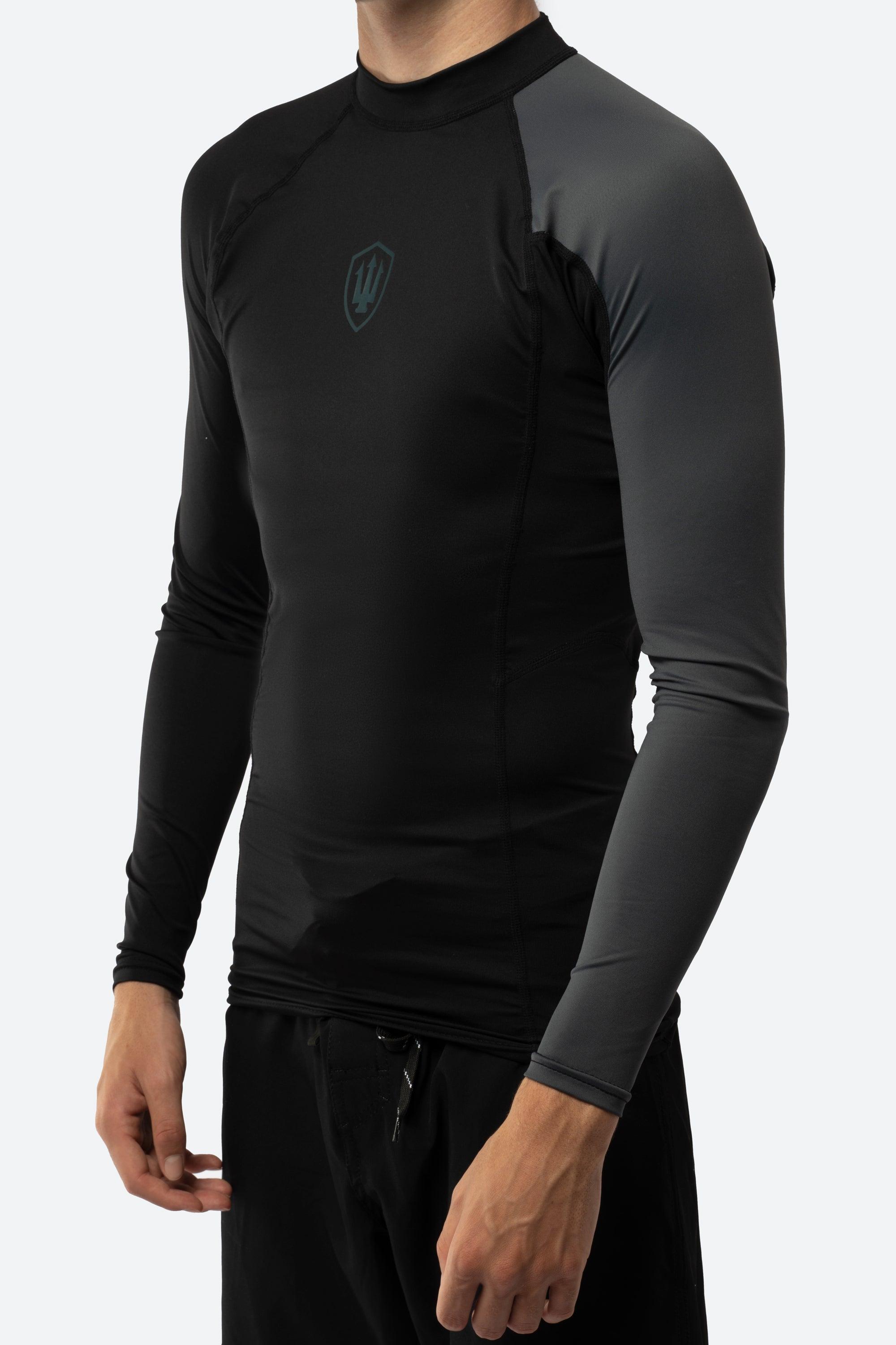 Mens L/S Performance X Rash Shirt - Black Grey 2