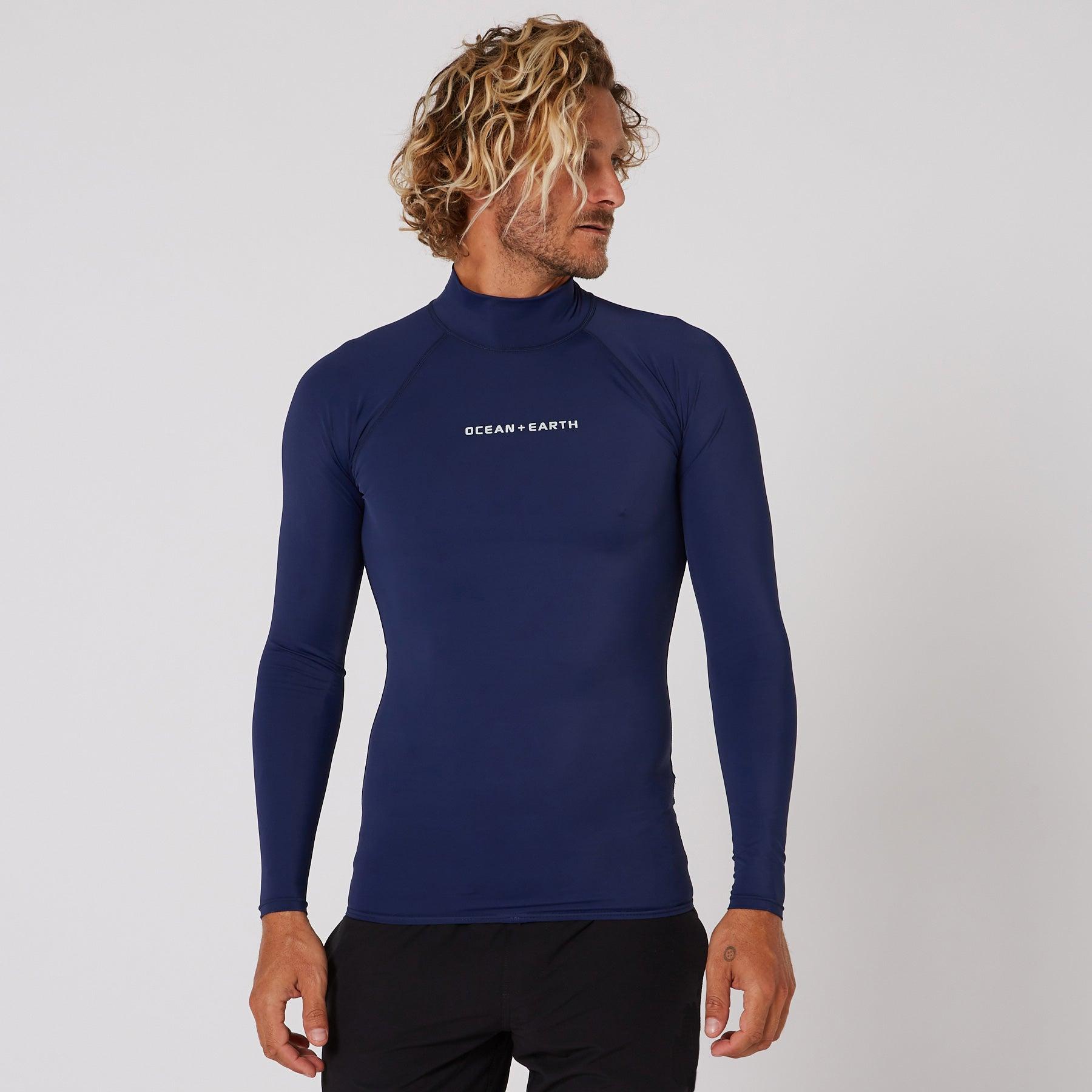 Mens Script Rash Long Sleeve Rash Shirt - Midnight