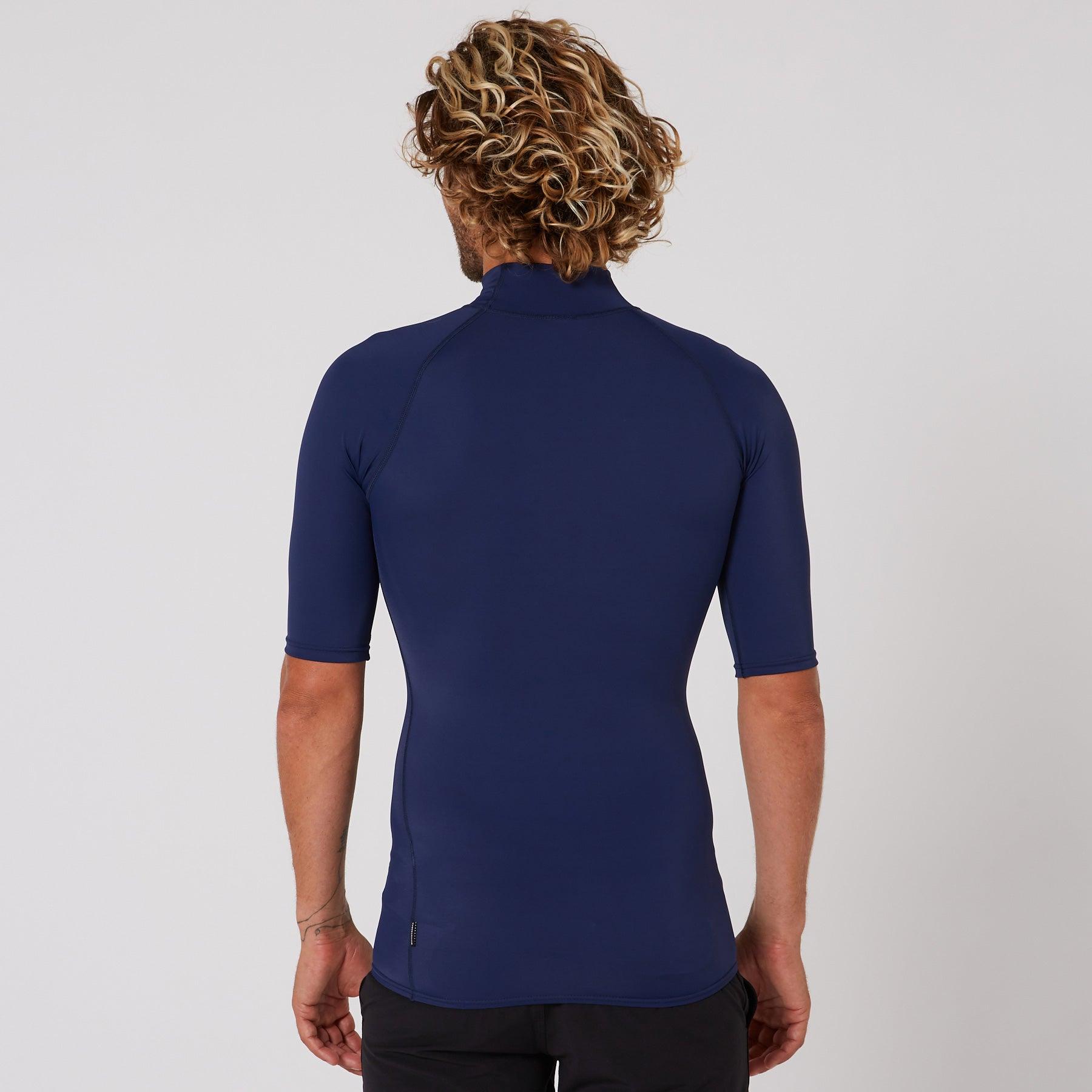 Mens Script Short Sleeve Rash Shirt - Midnight Ink