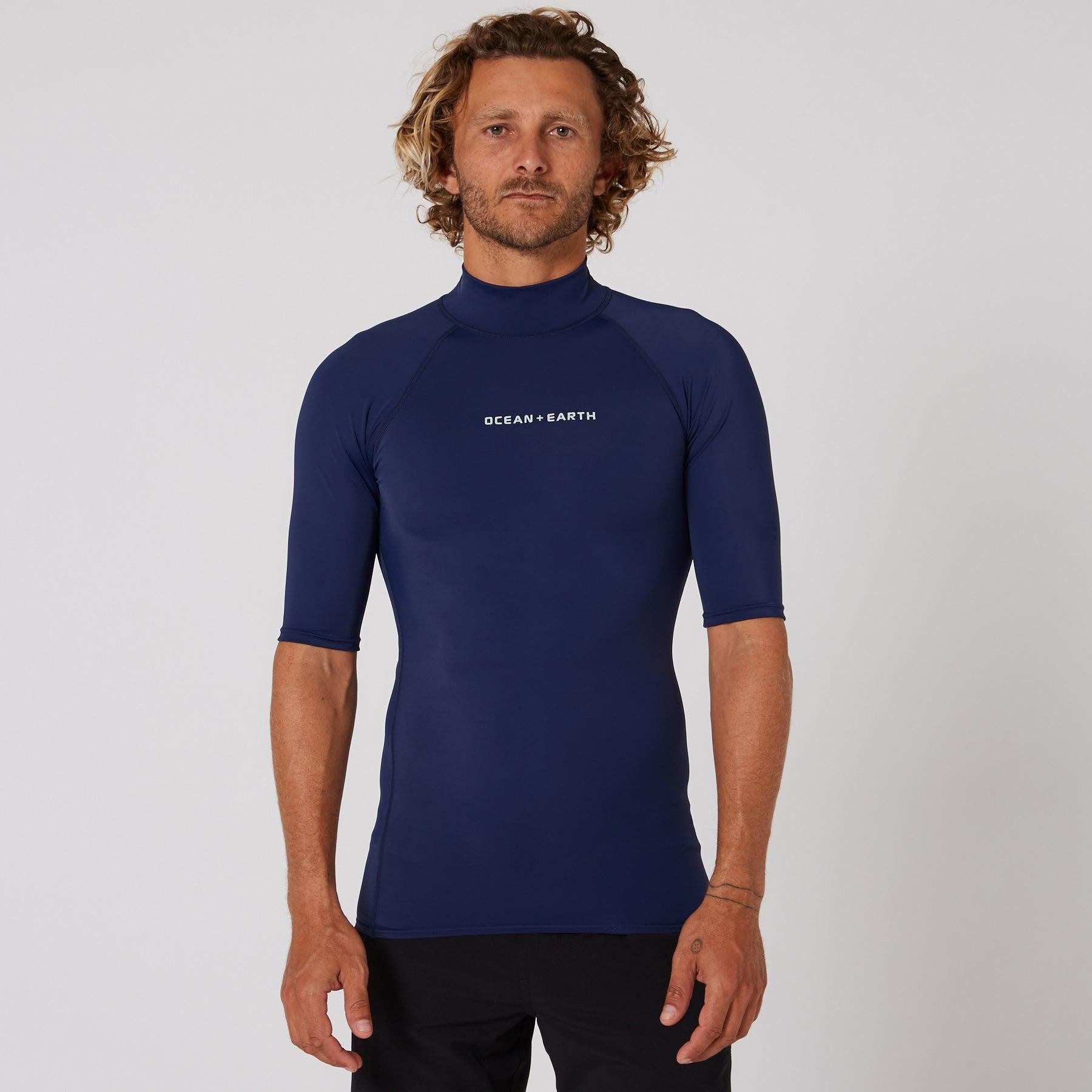 Mens Script Short Sleeve Rash Shirt - Midnight Ink