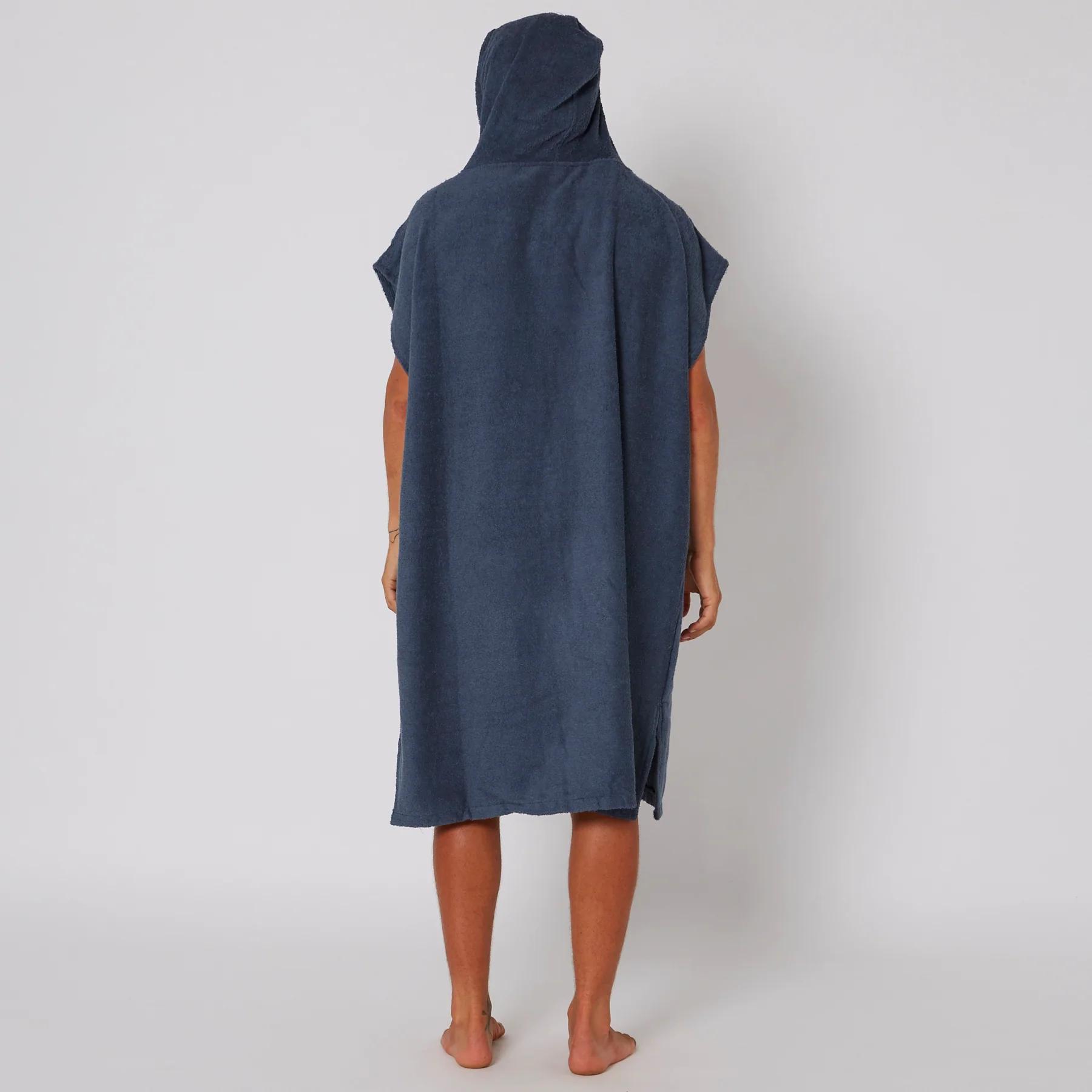 Mens Terry Hooded Poncho - Navy