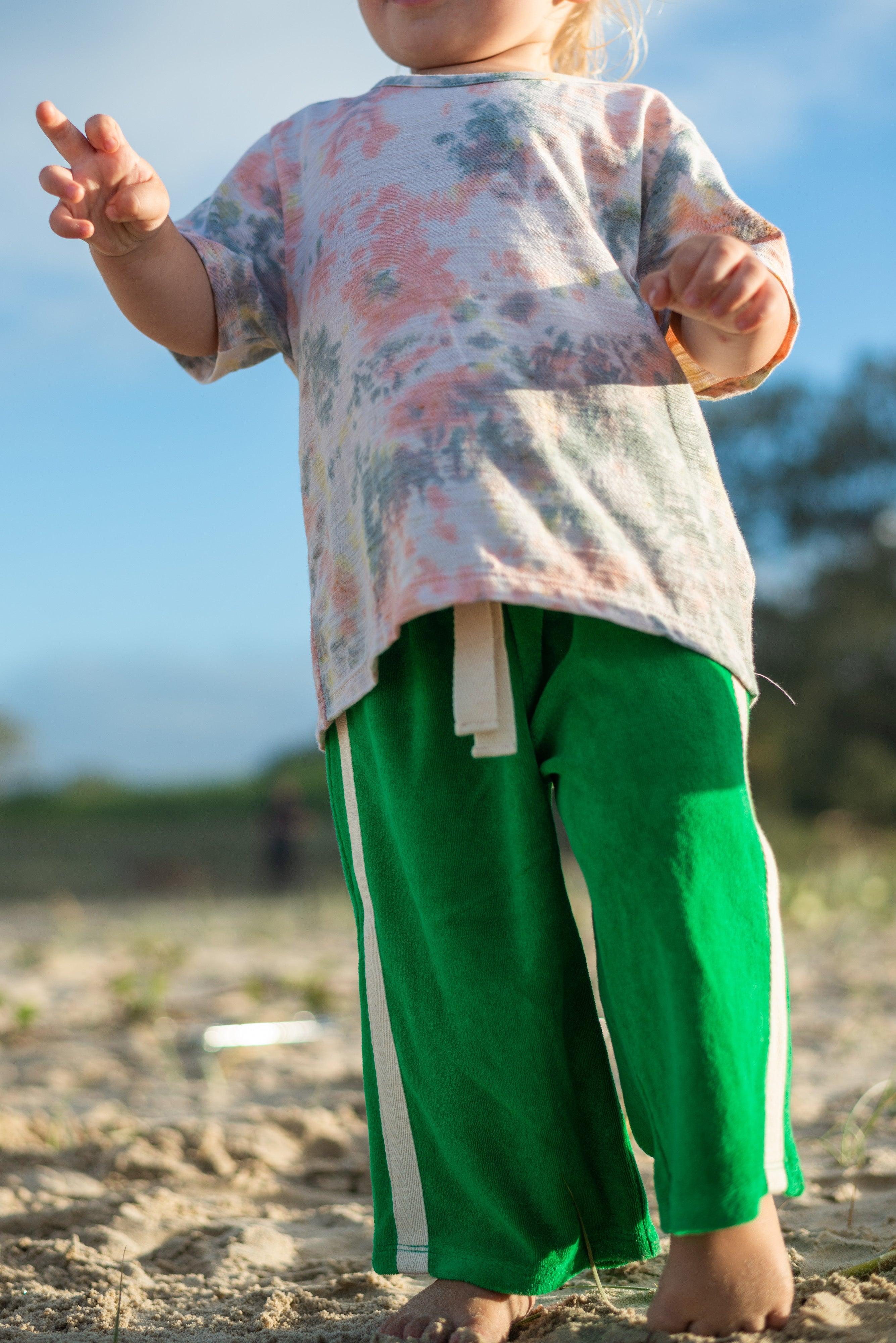 Lifestyle image with Mini Terry Pant
