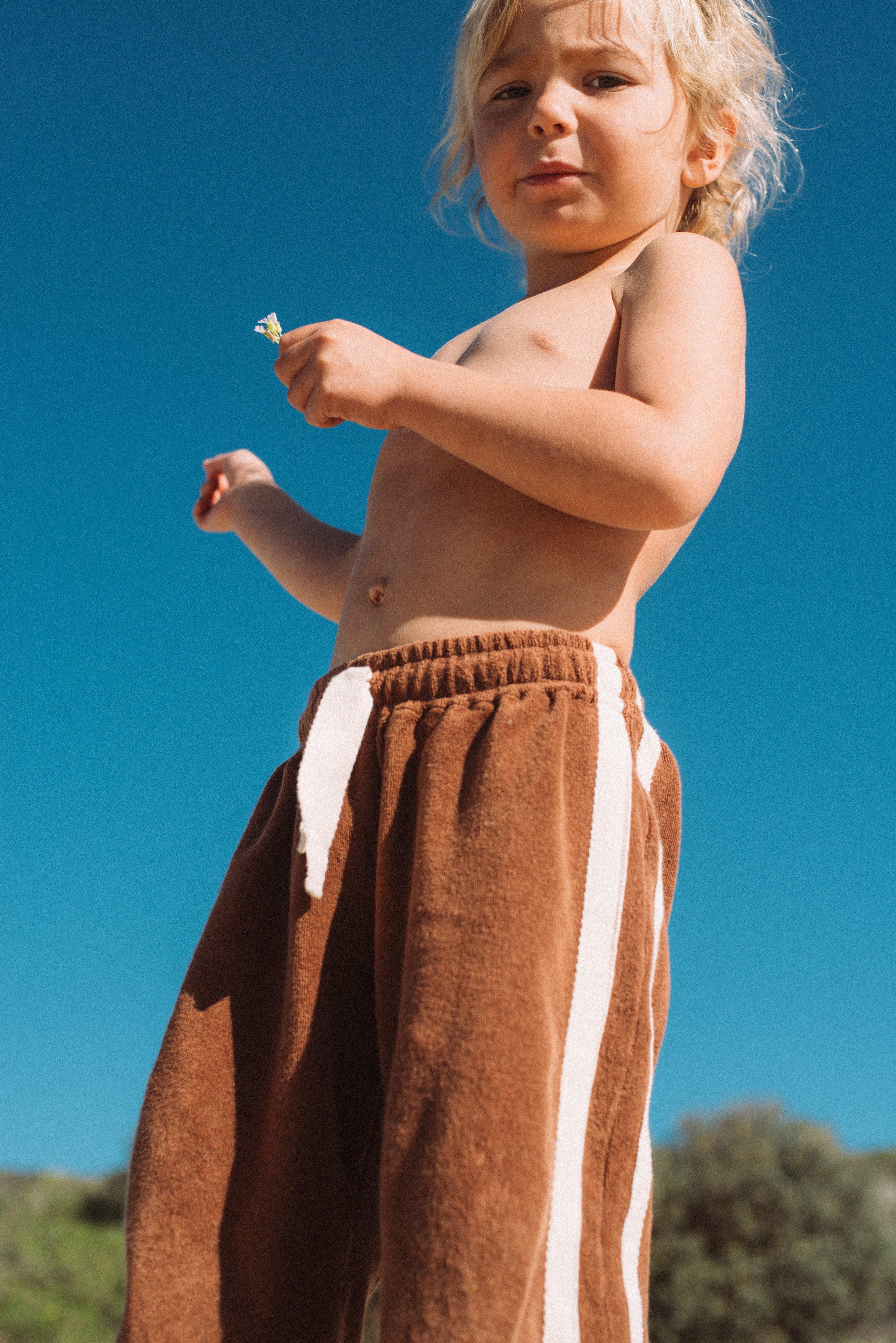 Mini Terry Pant in Brown - Atmosea