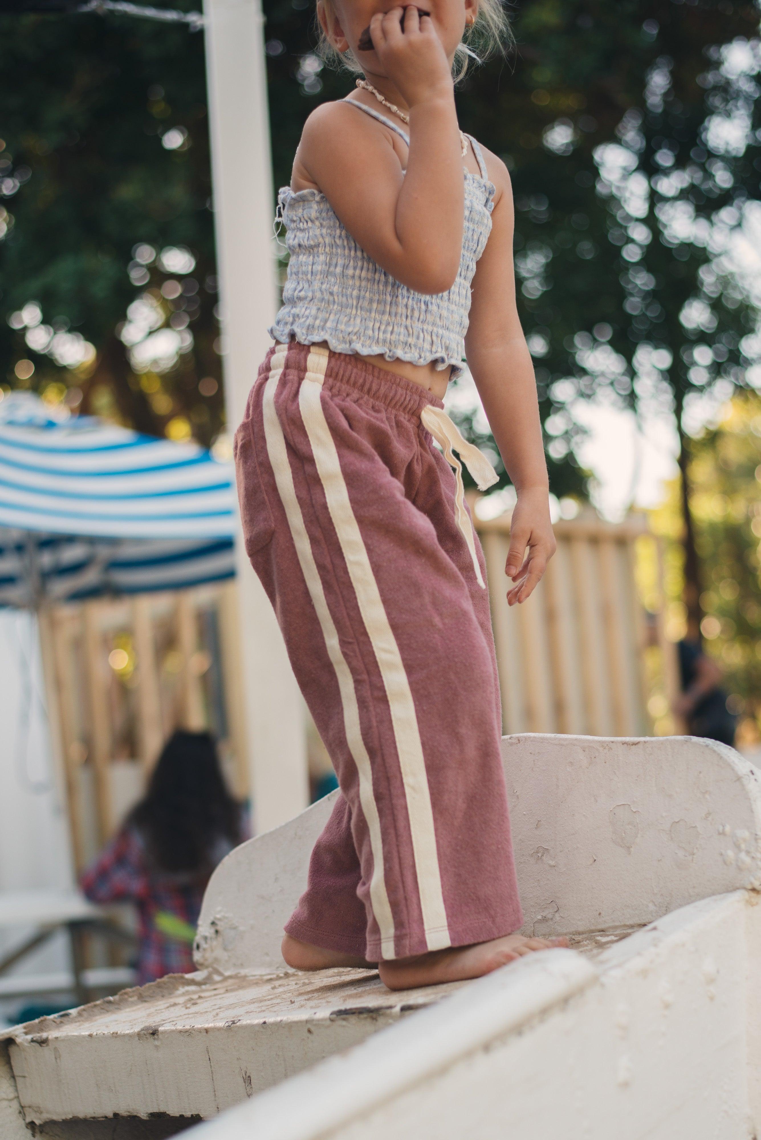 Lifestyle image with Mini Terry Pant