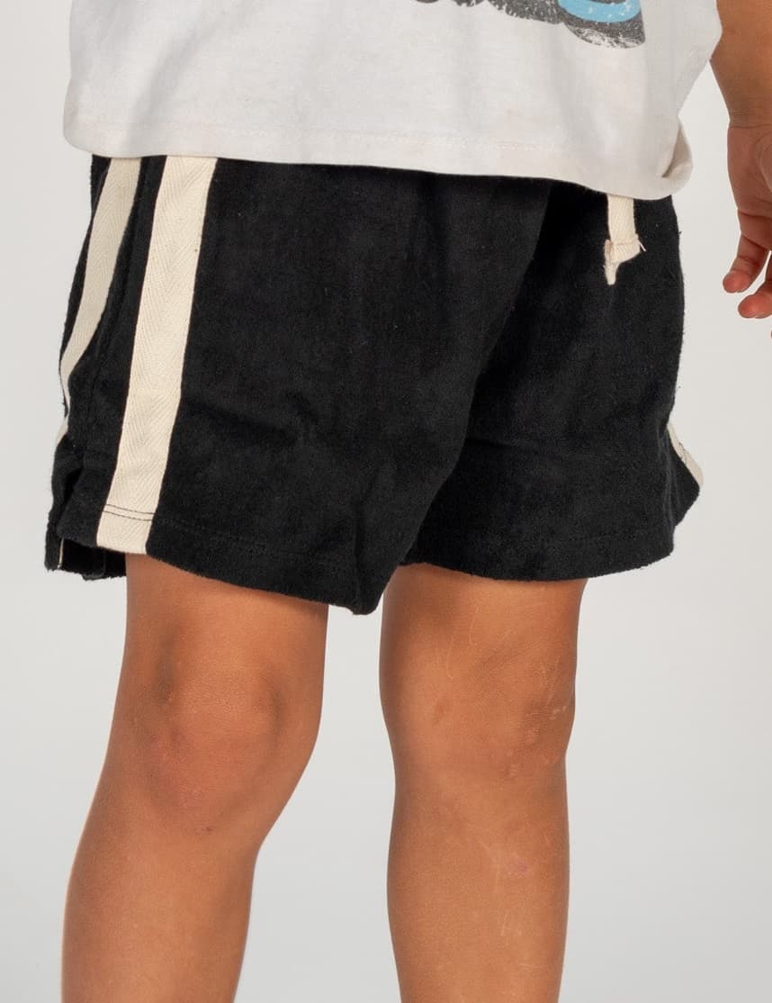 Mini Terry Towelling Shorts in Black