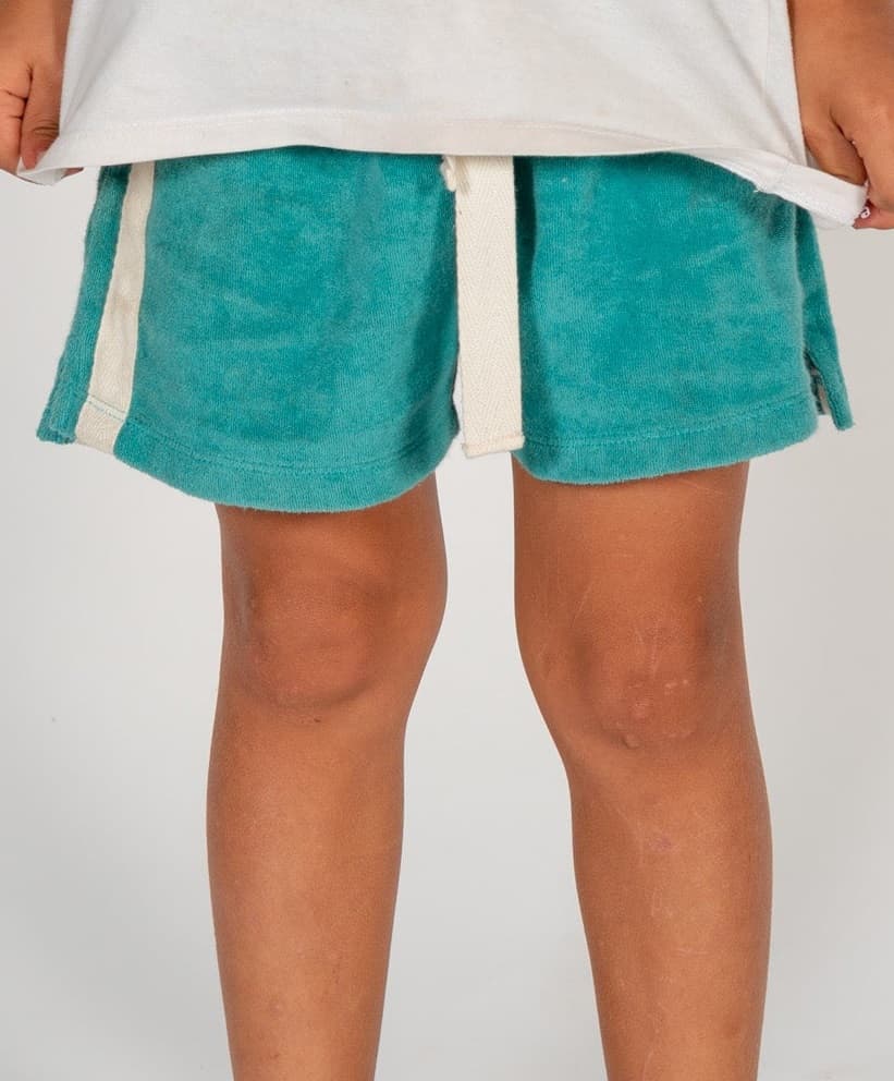 Mini Terry Towelling Shorts in Blue Crush