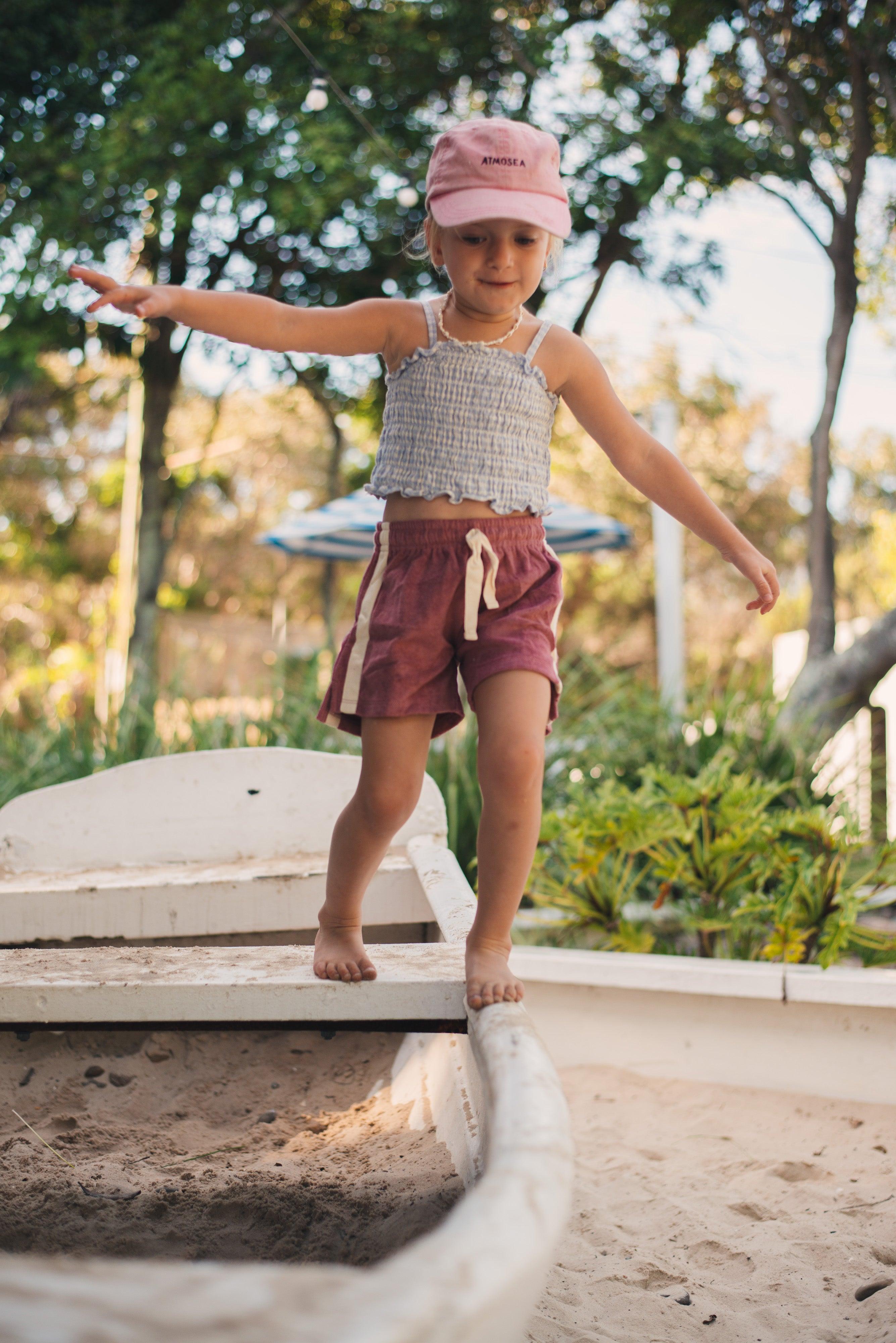 Child wearing shorts close-up