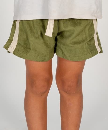 Mini Terry Towelling Shorts in Olive