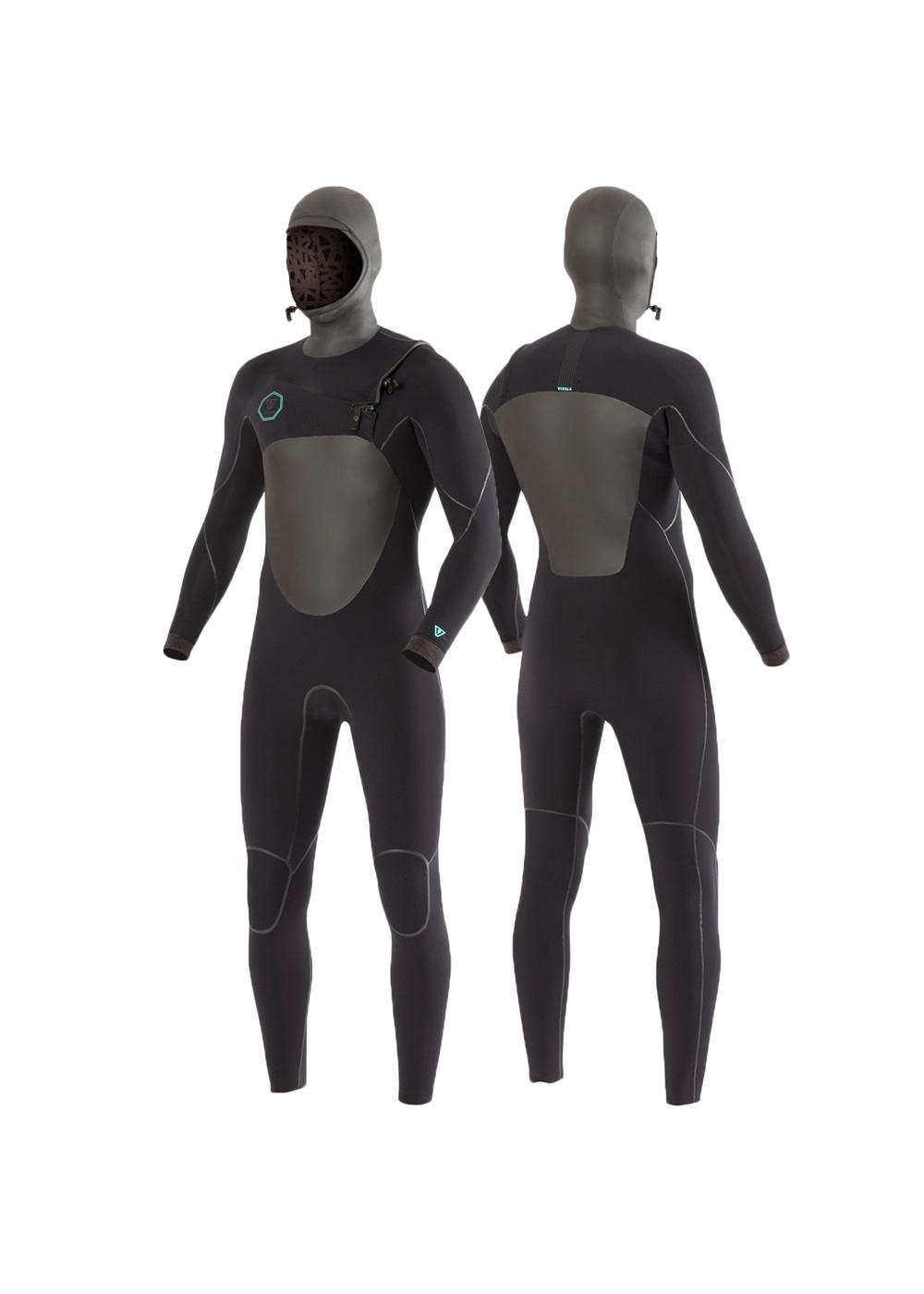 Vissla North Seas 5.5/4.5 Full Hooded Chest Zip - Black 1