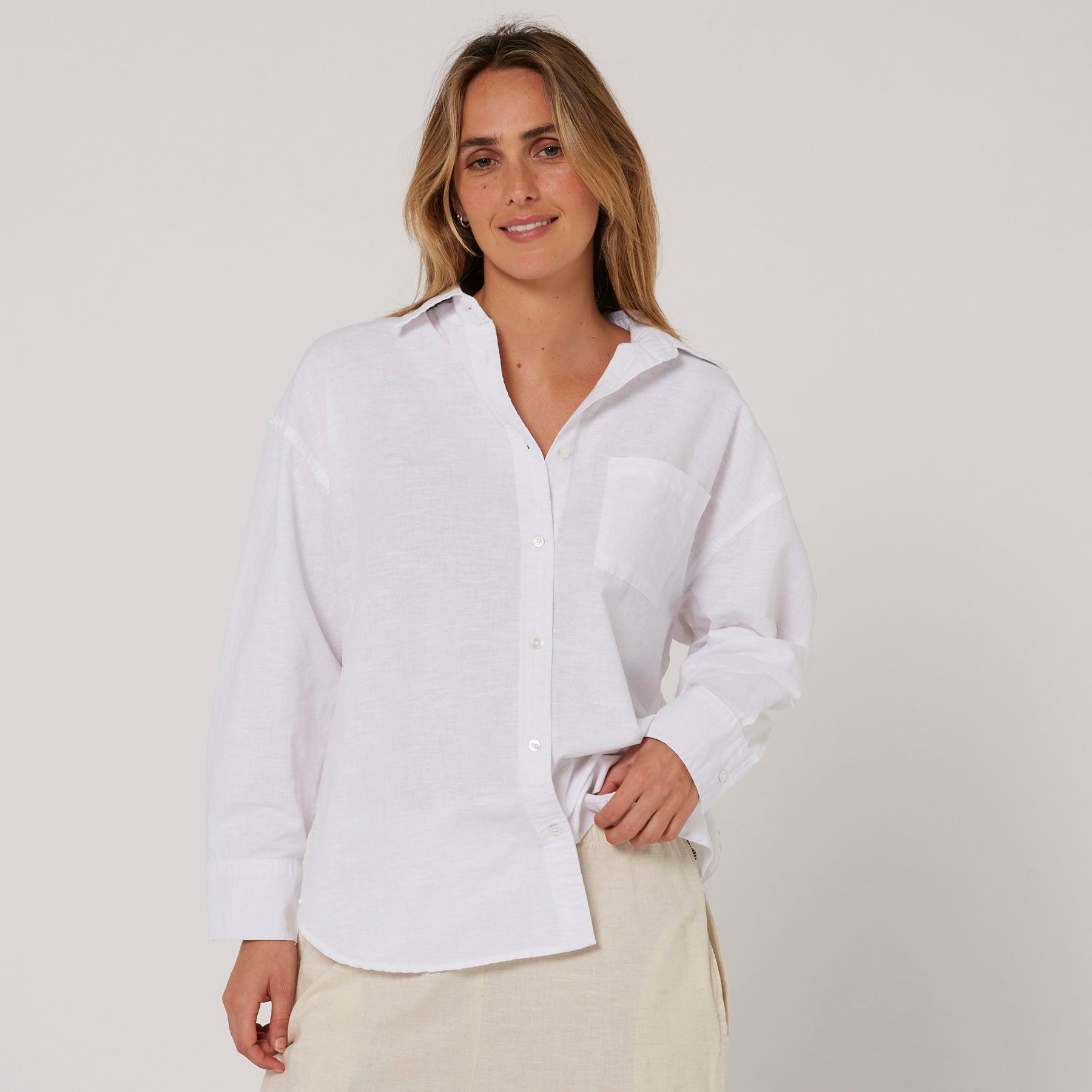 Nova Relaxed LS Shirt - White